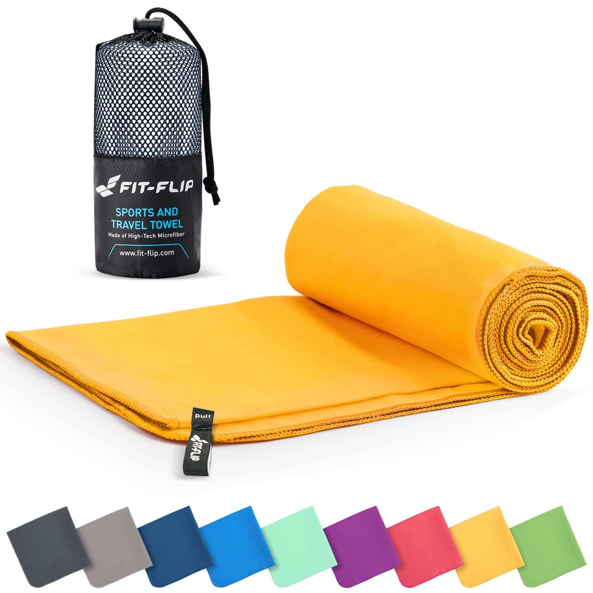 Fit-Flip Mikrofaser Handtuch - kompakte Microfaser Handtücher - ideal als Sporthandtuch, Reisehandtuch, Strandtuch - schnelltrocknend und leicht - Badetuch groß - Sport, Fitness, Sauna