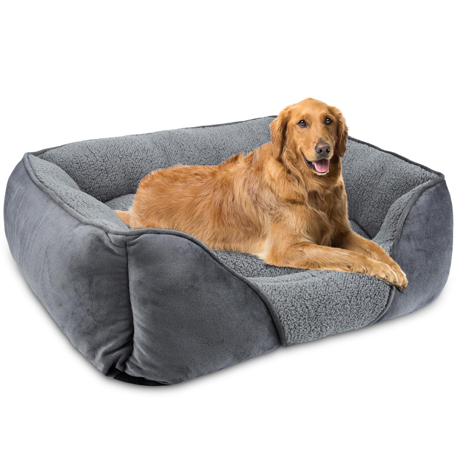 FURTIME Cuccia Cane Interno Taglia Grande, Cuccia per Cani XXL Lavabile, Cuscino per Cani Anti-ansia Durevole Antiscivolo, Letto Cane Morbido Confortevole Traspirante, 106x80x23cm
