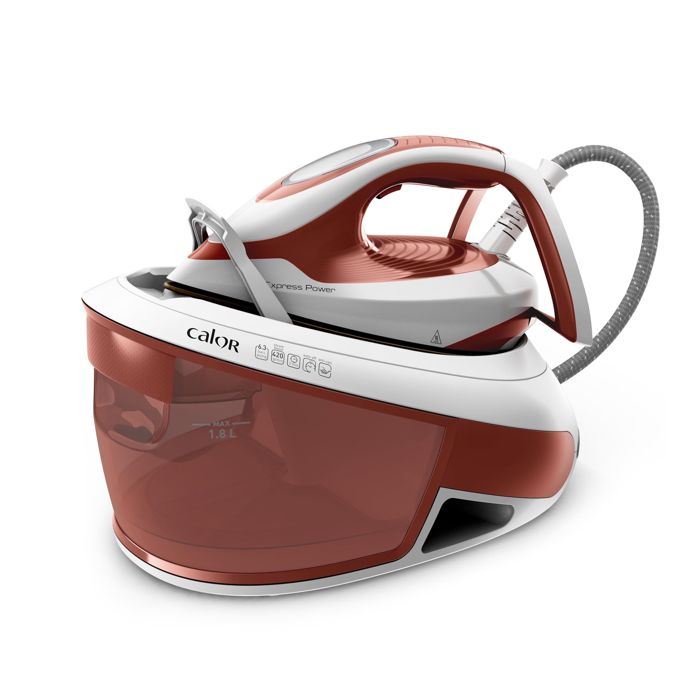 Calor Express Power, Centrale Vapeur Classique, Débit vapeur 420 g/min, Sans réglage, Réservoir 1,8L, Fabriqué en France, SV8110C0