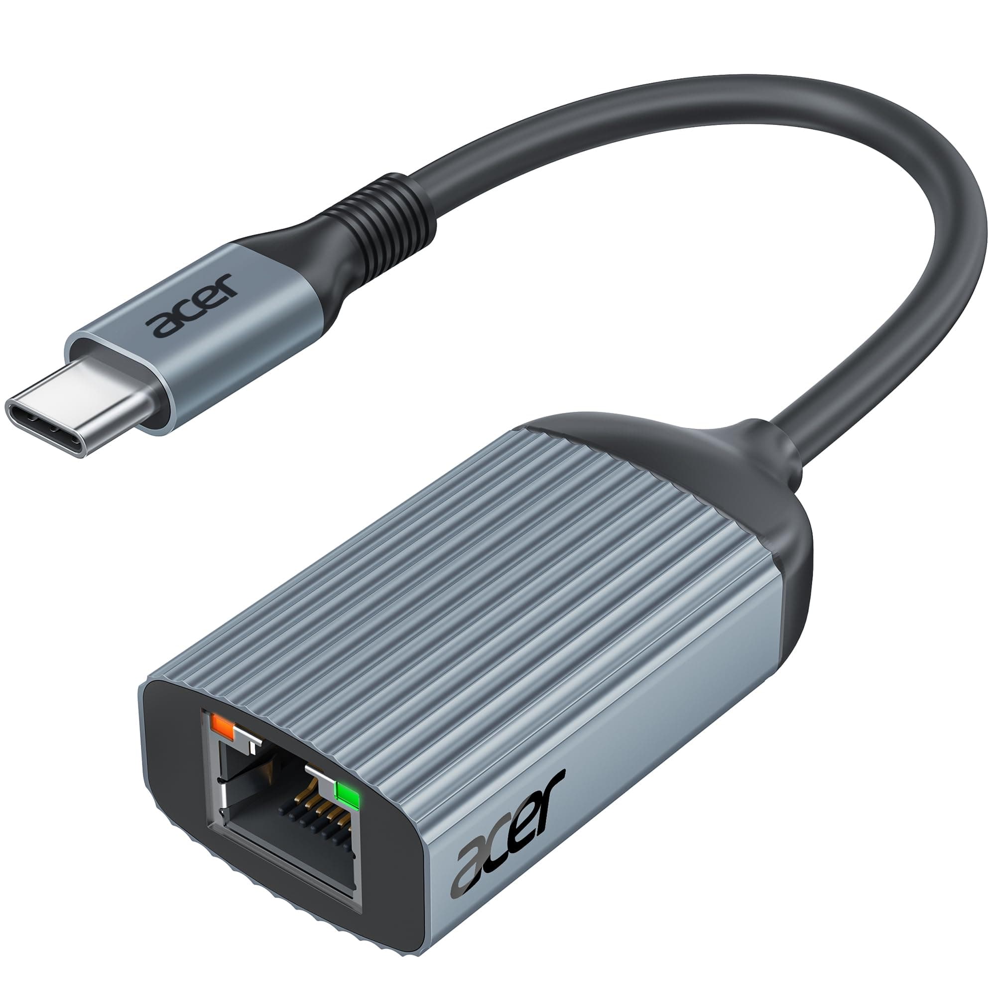 acer USB C auf Ethernet Adapter, Thunderbolt 3 Typ-C zu RJ45 Gigabit LAN Netzwerkadapter aus Aluminium für iPhone 15/16 Serie, iPad/MacBook Pro/Air, Galaxy S24, Surface, Steam Deck, Switch usw.