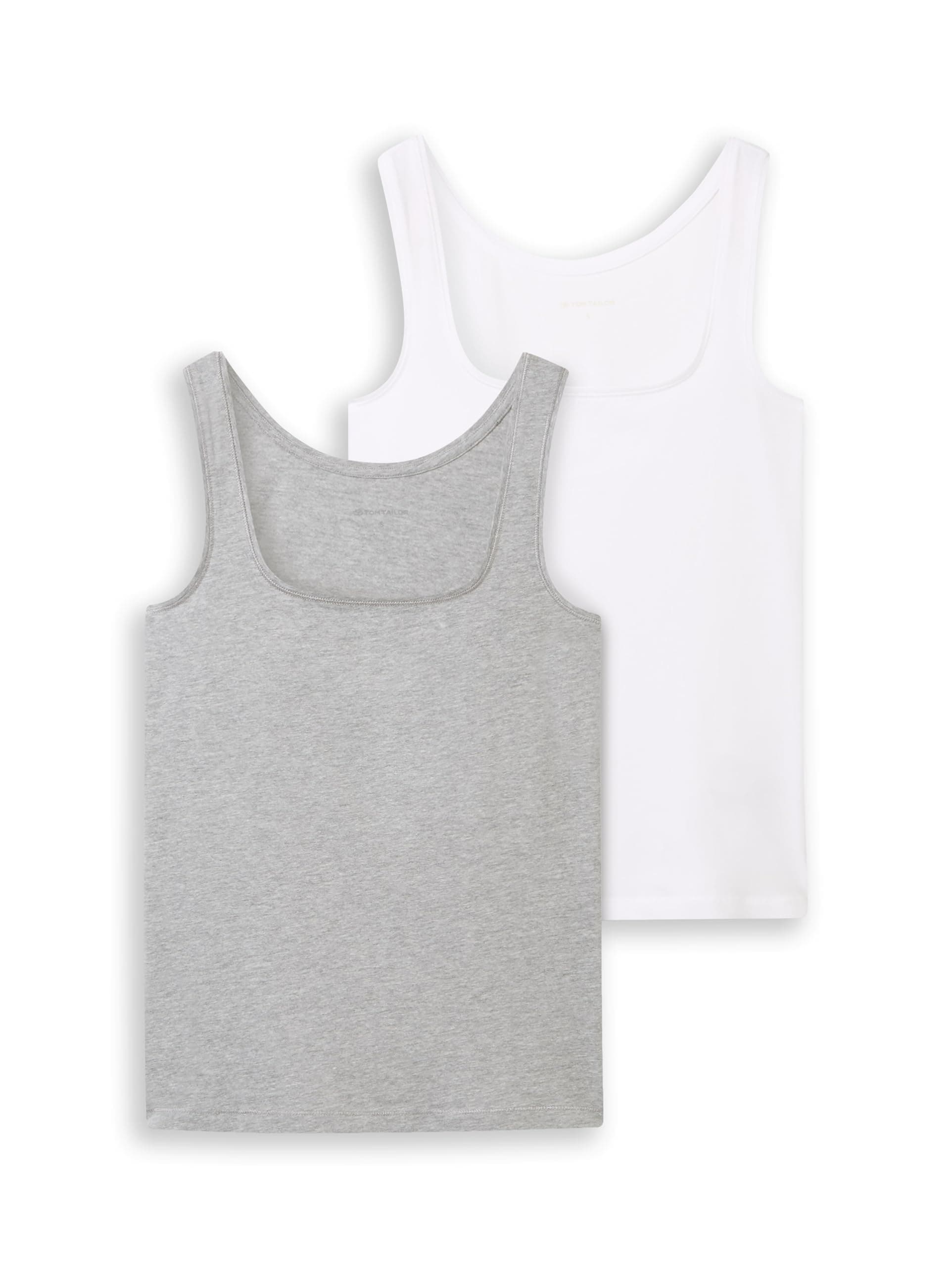 Tom Tailor Damen Basic Top im Doppelpack