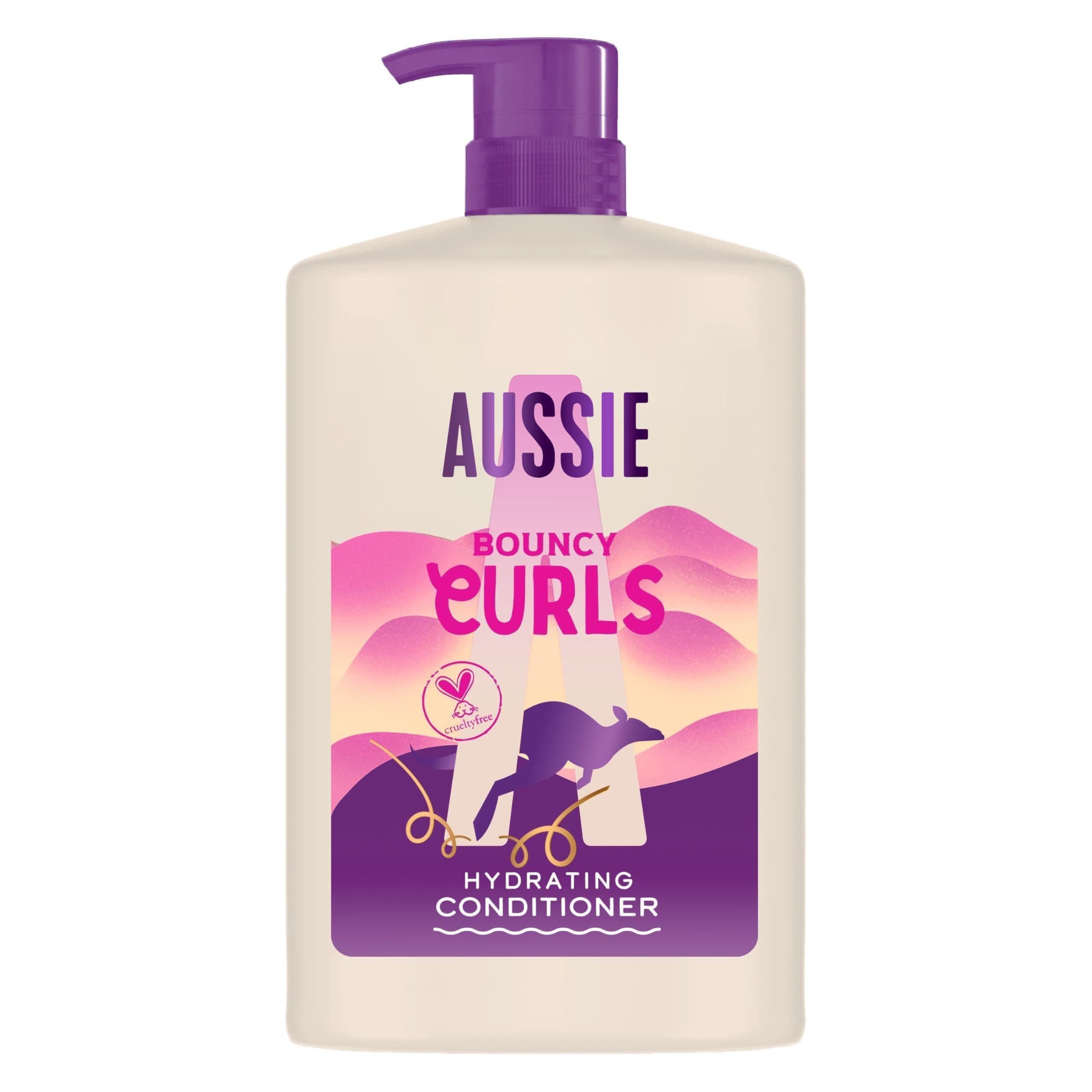 Aussie Bouncy Curls Hydrating Conditioner 1000ml, Tägliche Feuchtigkeitskur für Welliges und Lockiges Haar, mit Jojoba, Kokos und Australischen Macadamianüssen, Vegan und Tierversuchsfrei