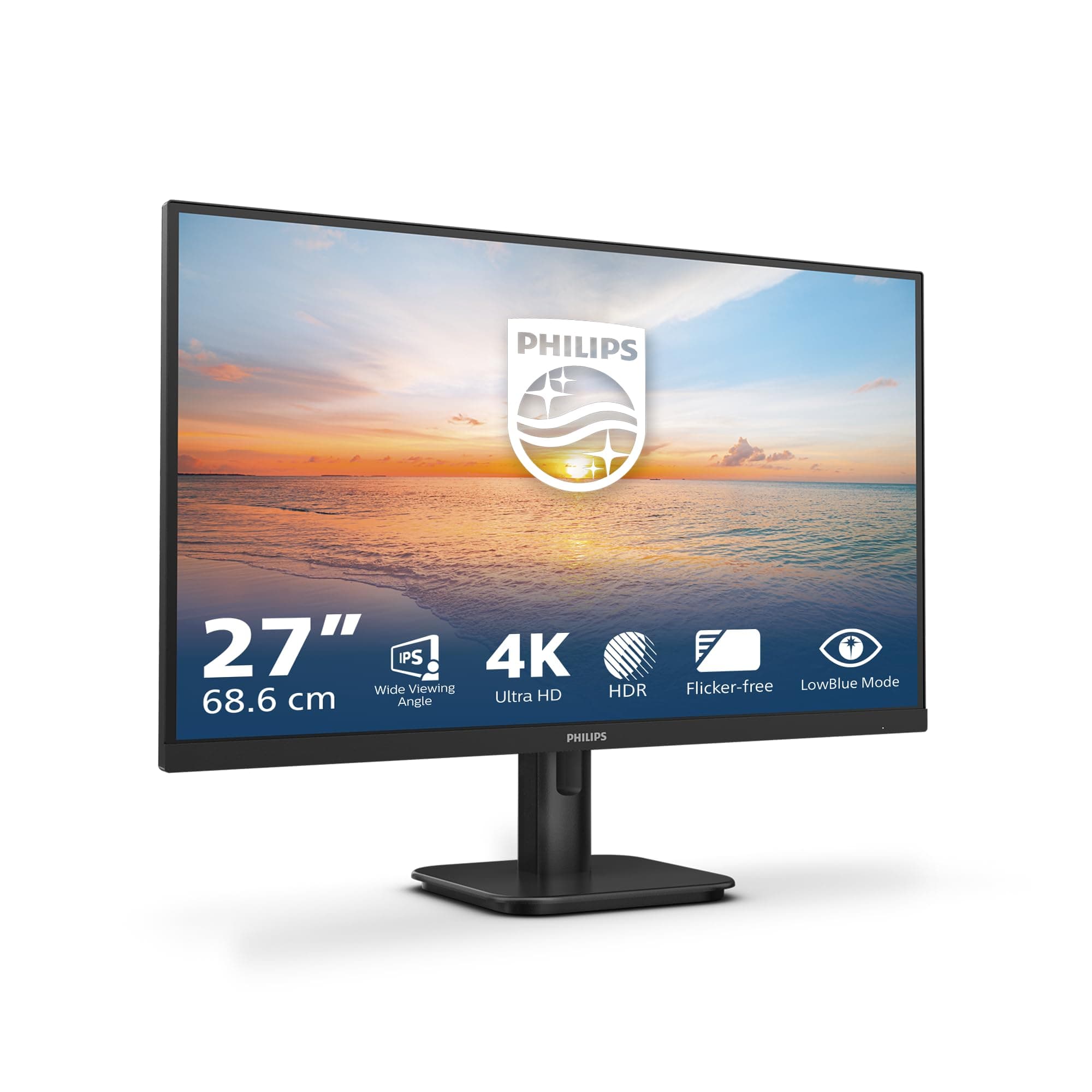 Philips 27E1N1800A - Monitor Ultra HD da 27 pollici, altoparlante, HDR10 (3840x2160, 60 Hz, HDMI 2.0, DisplayPort 1.4) 2023, nero, altoparlante integrato