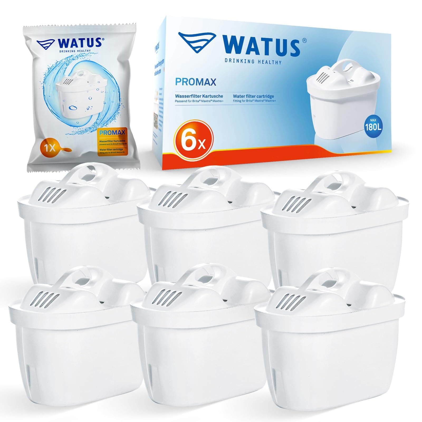Watus Filtri, Compatibili con BRITA Maxtra+ e Maxtra, Maxtra Pro, Maxtra Plus, Made in Germany, Riducono Piombo, Cloro, Metalli Pesanti e Calcare Nell'acqua (6)