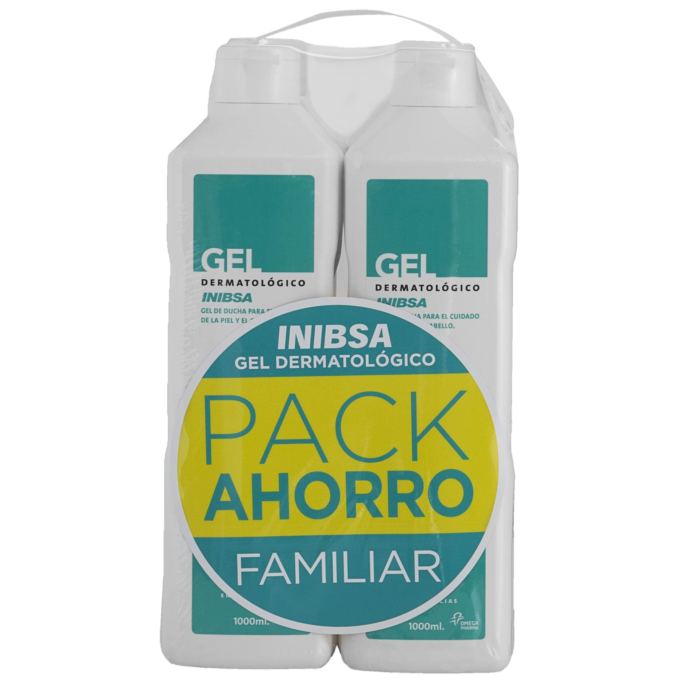 Inibsa Geles - Gel Dermatológico 1000 ml, Gel de ducha para el cuidado de la piel y el cabello, Ahorro Pack Dermatologico, 4 unidades (4 x 1000ml)