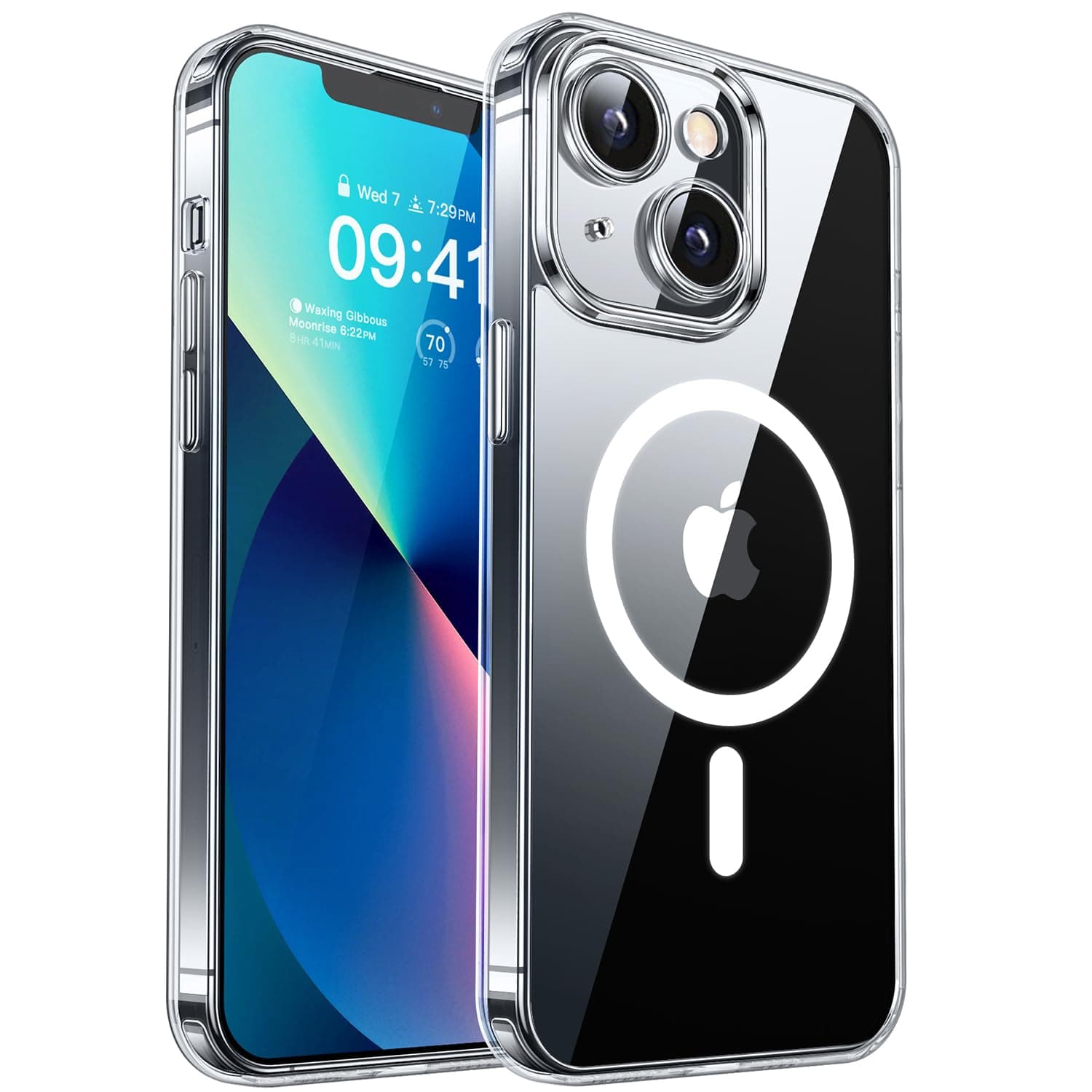 CANSHN Magnetica Cover per iPhone 13(6,1 Pollici), [Protezione Completa Della Fotocamera] Custodia Protettiva Antiurto per Telefono,Trasparente