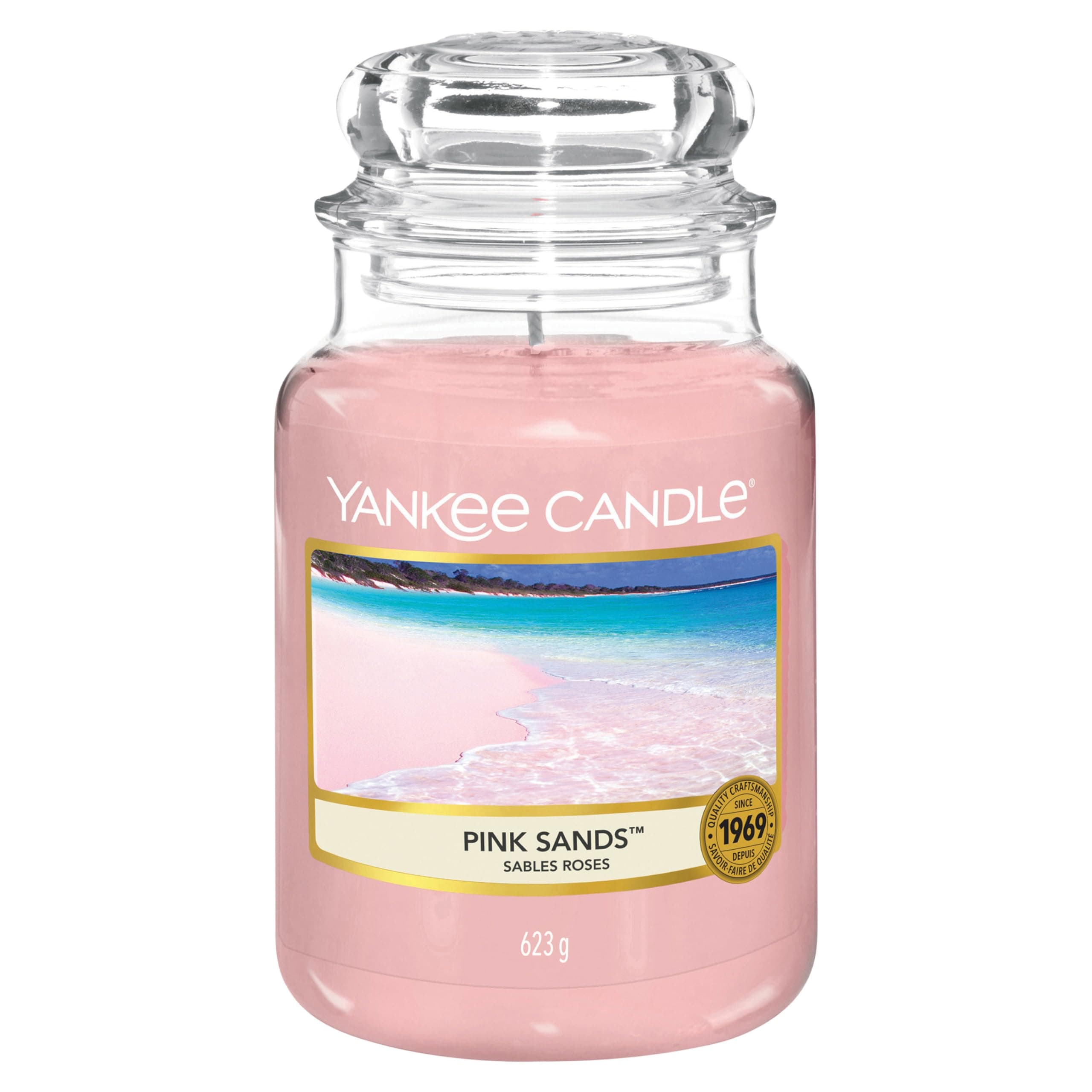 Yankee Candle Duftkerze im Glas (groß) | Pink Sands | Brenndauer bis zu 150 Stunden | Perfekte Geschenke für Frauen