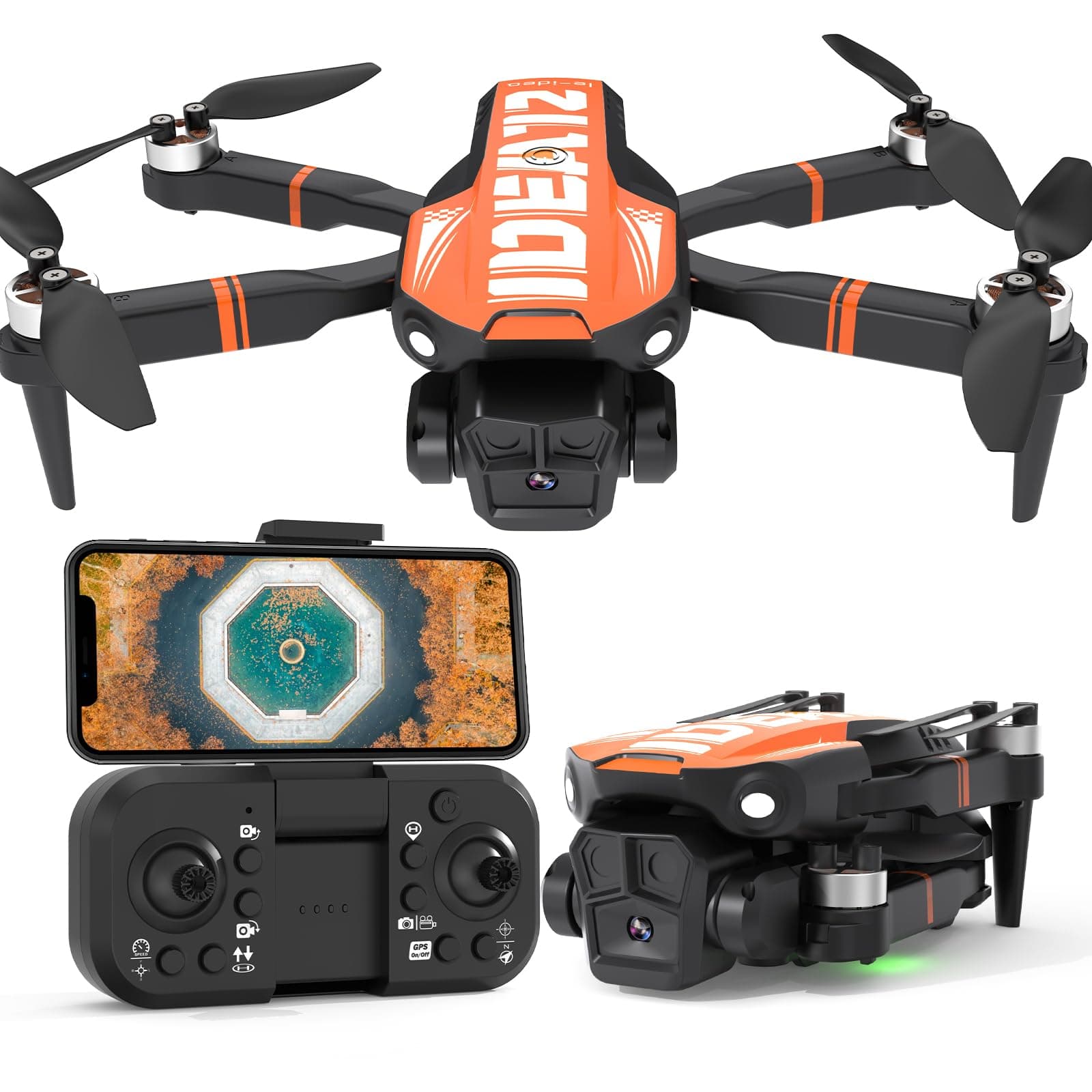 LE-IDEA GPS Drone con Cámara 4K para Adultos, Drones Profesionales Transmisión WiFi 5G, Retorno Inteligente a Base GPS Modo de 3 Velocidades, RC Quadcopter con Motor Sin Escobillas para Principiantes