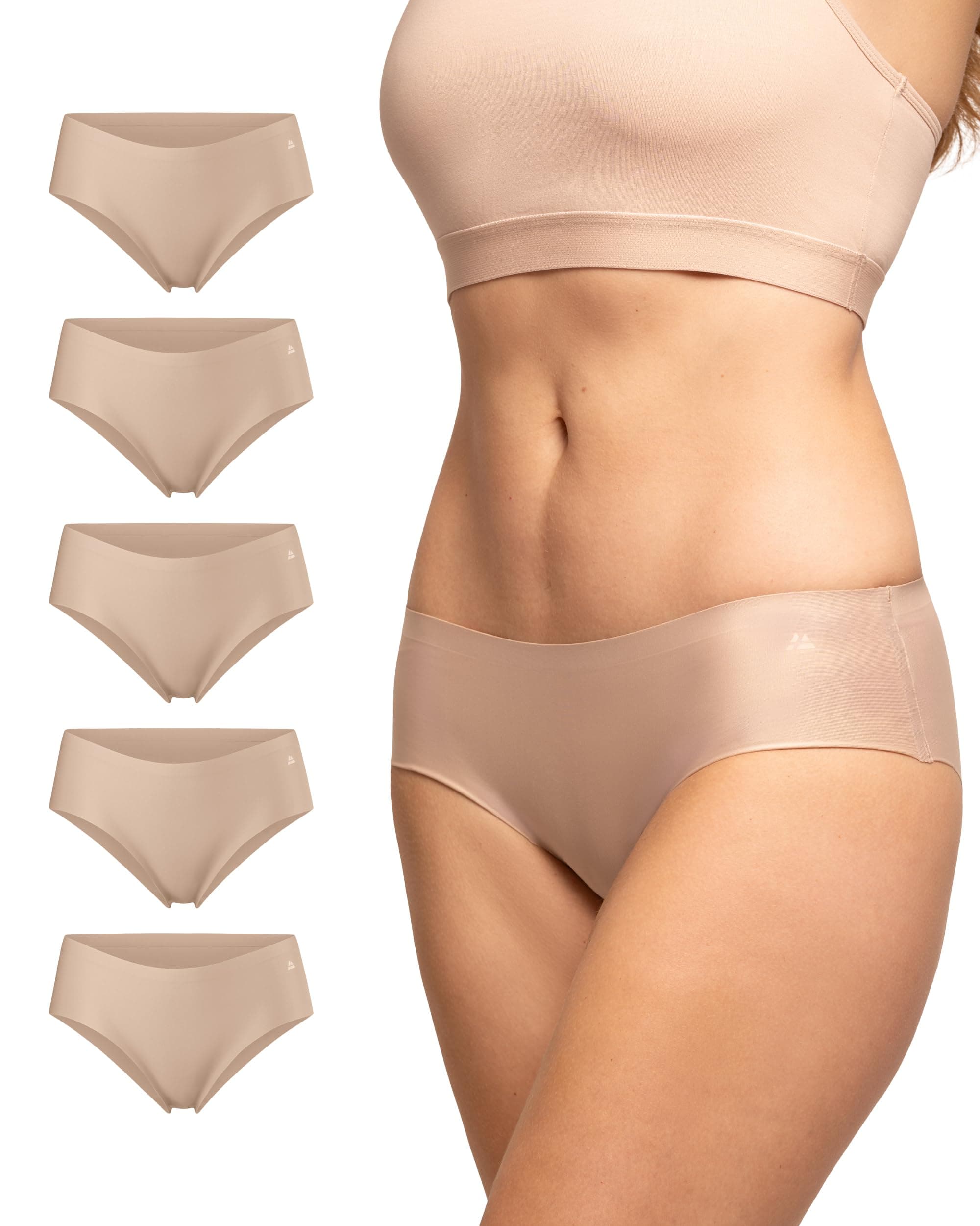 Danish Endurance Unsichtbare Hipster-Slips für Damen, nahtlos, Laserschnitt, 3 und 5 Stück