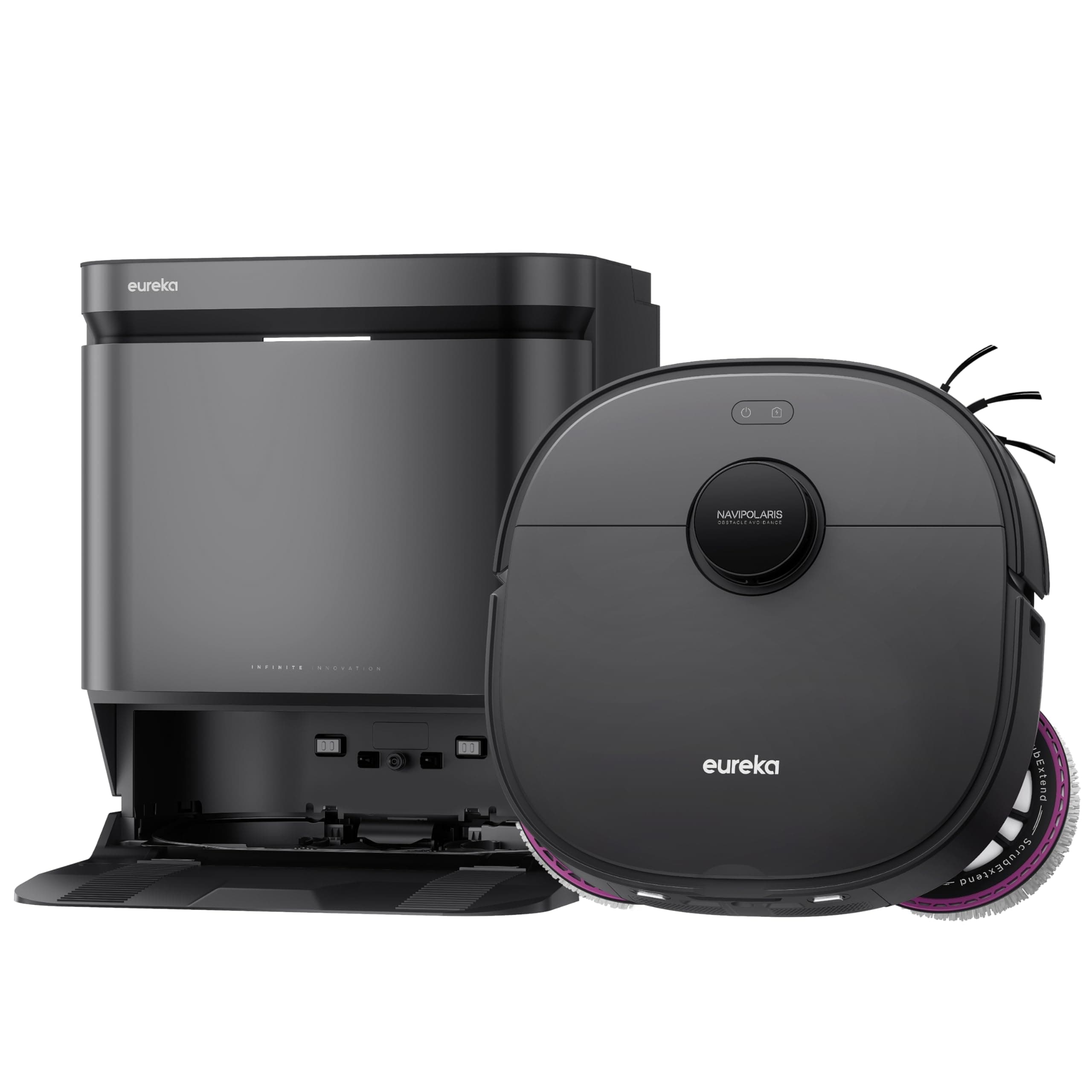 Eureka J15 Evo Ultra GEN2 Robot Aspirateur Laveur avec Station, Aspiration 22000 Pa Extension de Serpillière Anti-Emmêlement Brosse Principale et Latérale DragonClaw, Autonettoyage de Serpillière