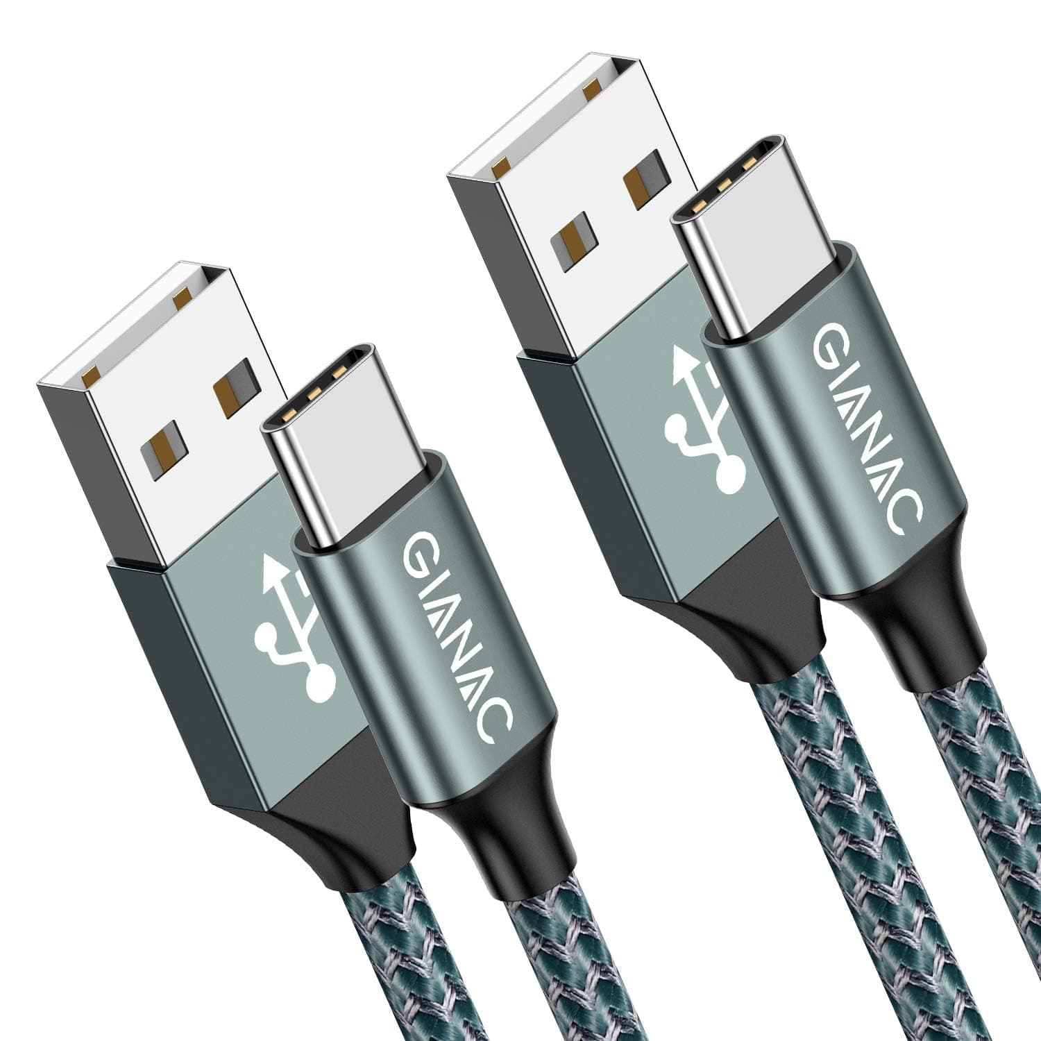 Cable USB Tipo C, [2Pack 2M] 3.1A Cargador Tipo C Nylon Trenzado Carga Rápida y Sincronización Cable USB C para Samsung S10/S9/S8/Note 10/Note 9, Huawei P30/P20/Mate 20,Xperia XZ