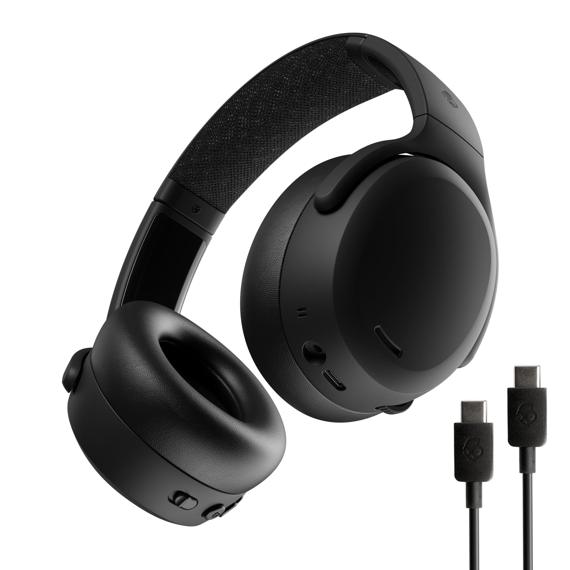 Skullcandy Crusher ANC 2 Casque Supra-Auriculaire à Suppression de Bruit sans Fil avec Basses Sensorielles, Autonomie 50 h, Skull-IQ, Compatible Alexa, Microphone, Compatible Bluetooth - Noir