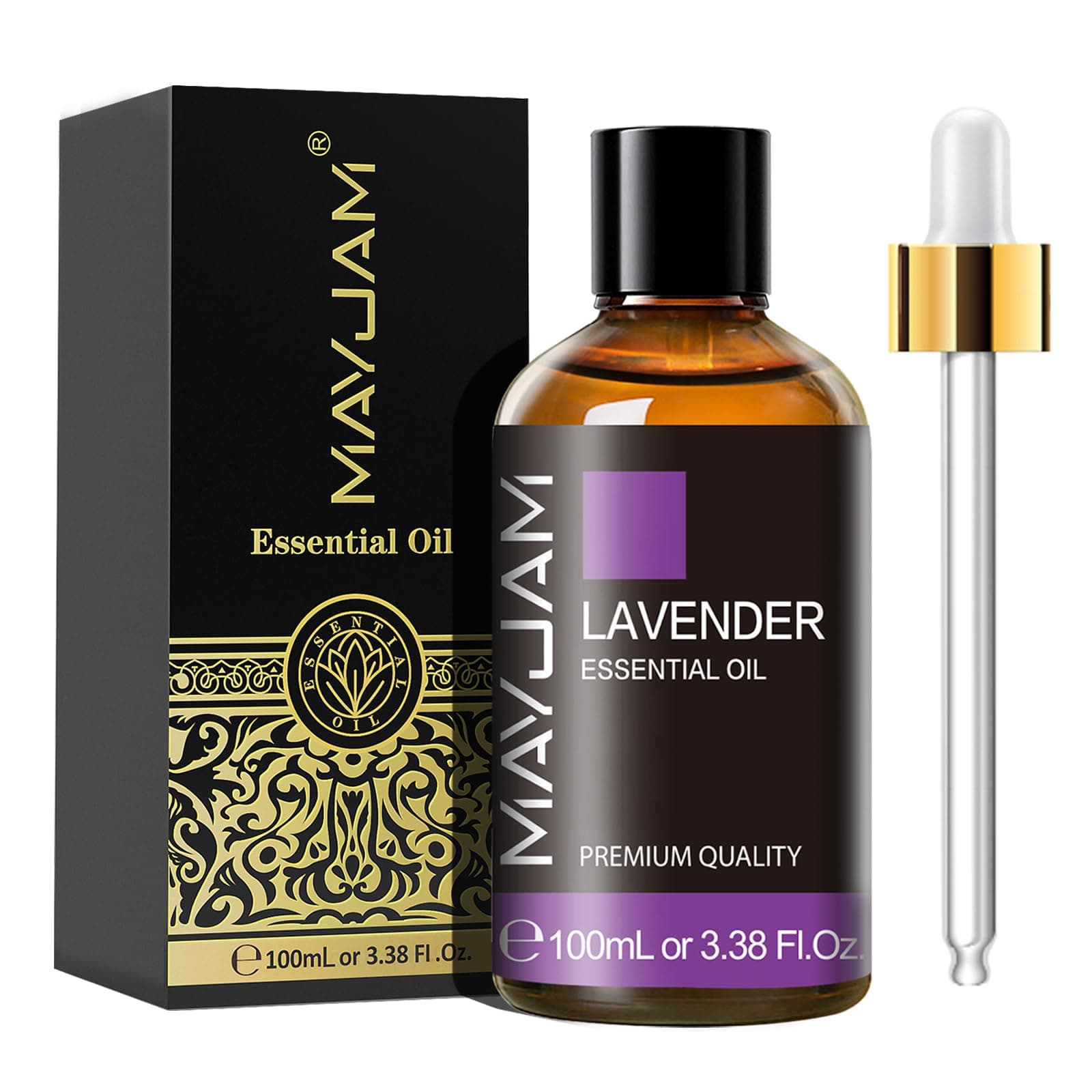 MAYJAM Aceite Esencial de Lavanda 100ml, Aceite de Lavanda para Difusor, Humidificador, Bricolaje, Hogar, Accesorios