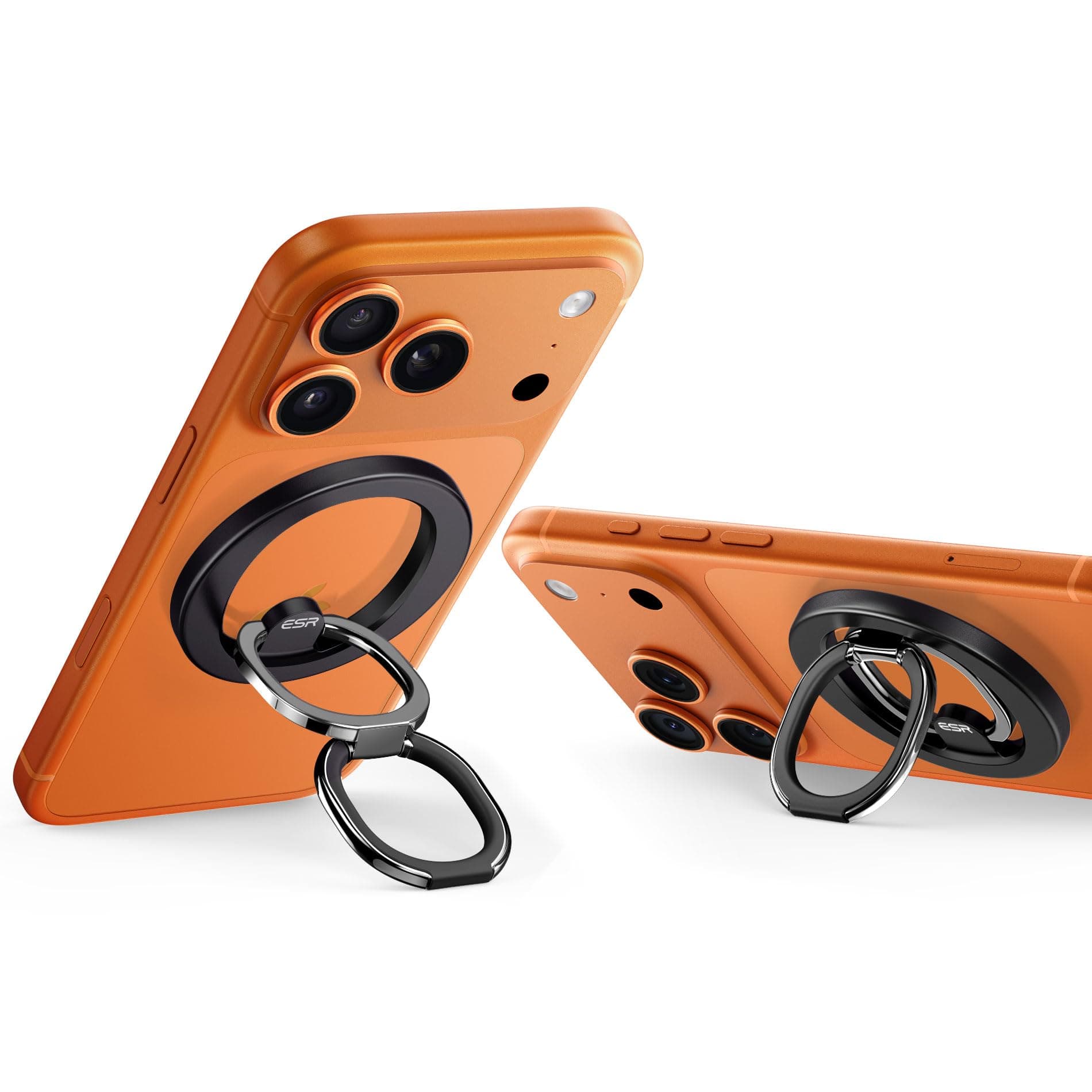 ESR Handy Ring Halterung Magnetisch für MagSafe,Verstellbarer Ständer Handy Griff Fingerhalter für iPhone 17e/Air/17/16/15/14/13/12/Google Pixel 10/Samsung S26,alle Smartphones,2 Metallringe enthalten