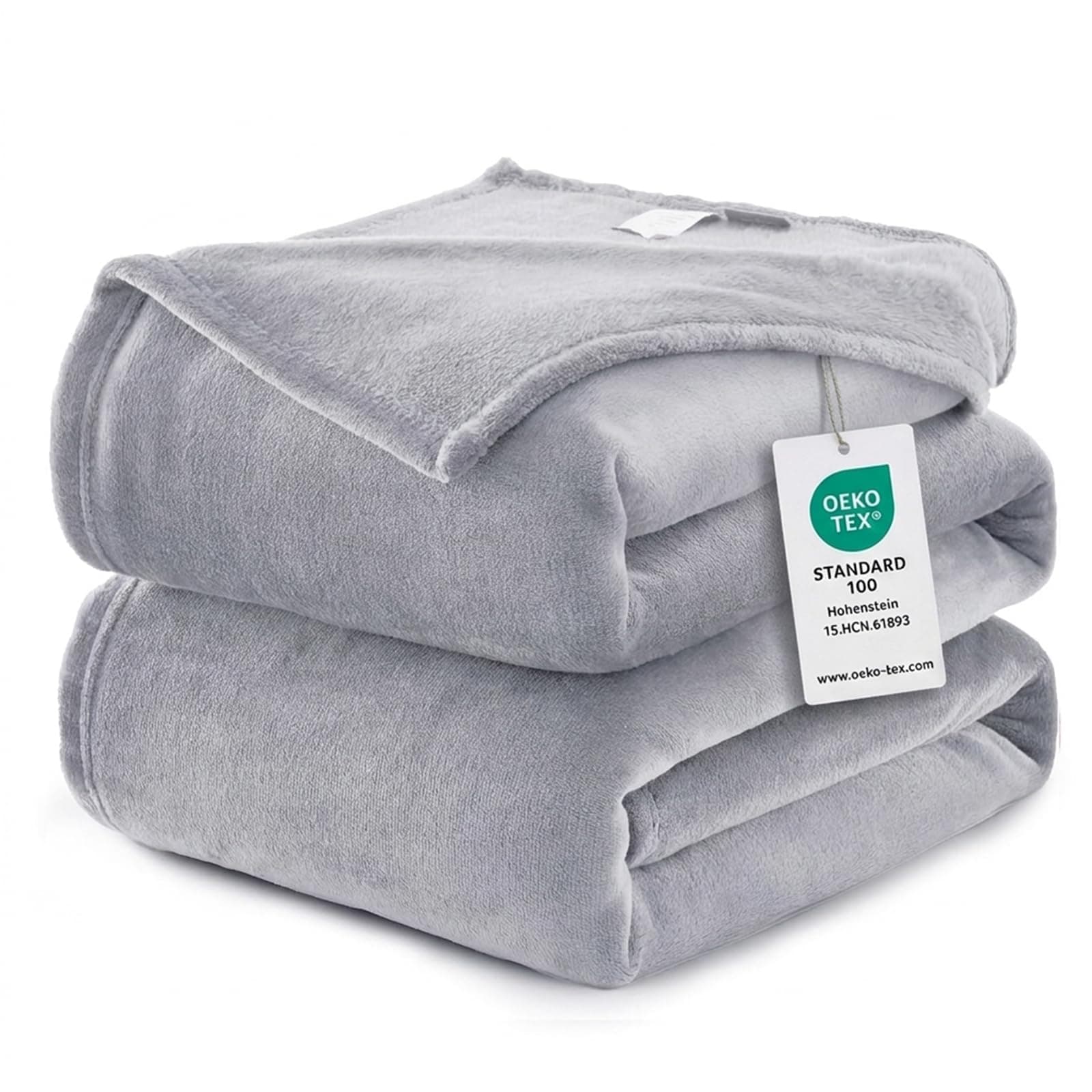 WAVVE Plaid Coperta Pile di Flanella 260gsm - 220x240 cm, Grigio Chiaro - Pled Divano Pelosa Letto Matrimoniale King 240x220 - Copridivano di Microfibra Calda e Morbida
