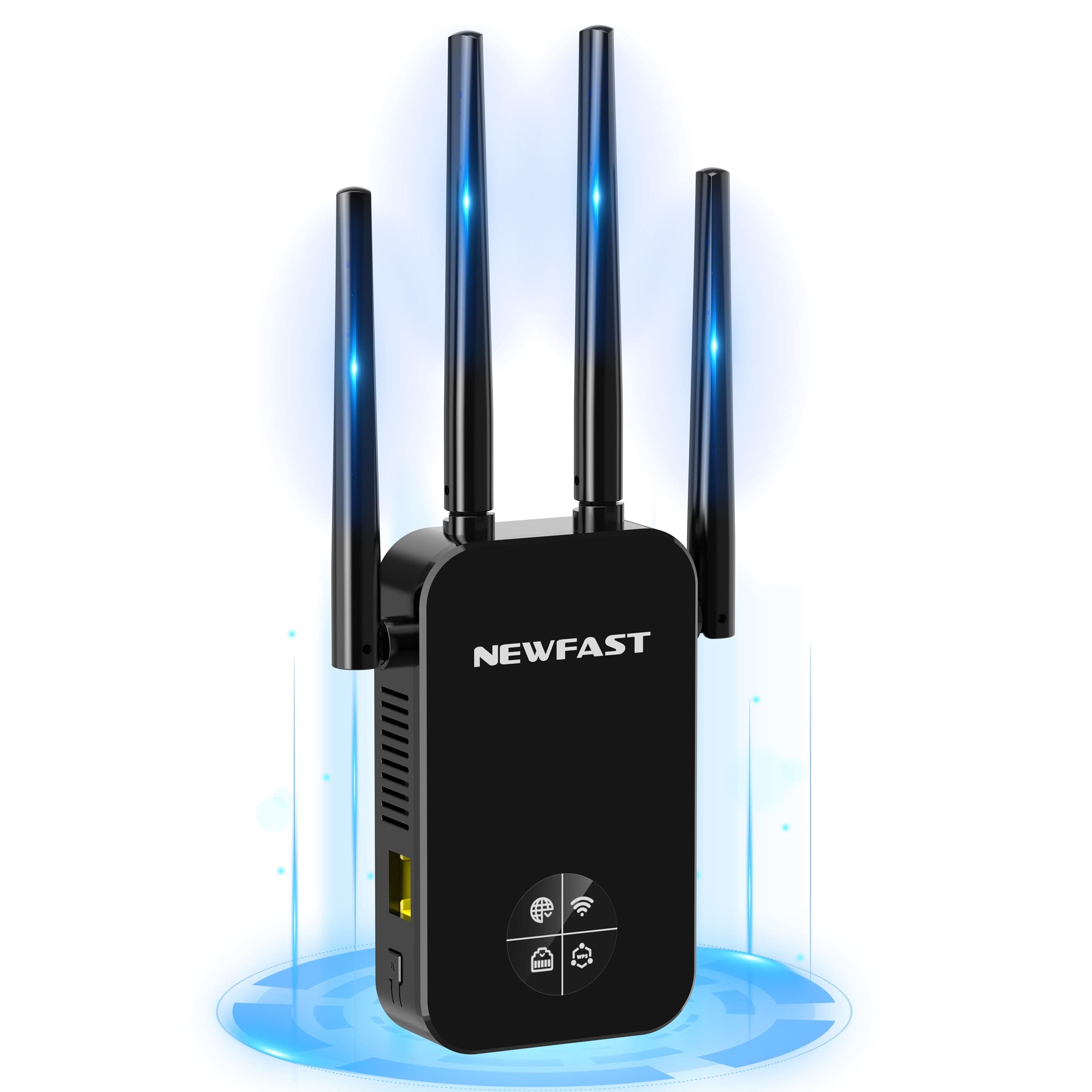 NEWFAST Repetidor WiFi Amplificador Señal WiFi 1200Mbps 5GHz Extensor Wi-Fi para Casa/Oficina, AC1200 Wi-Fi Extender Doble Banda 4X Antenas de Alta Ganancia, Puerto Ethernet, 5 Modos, WPA/WPA2