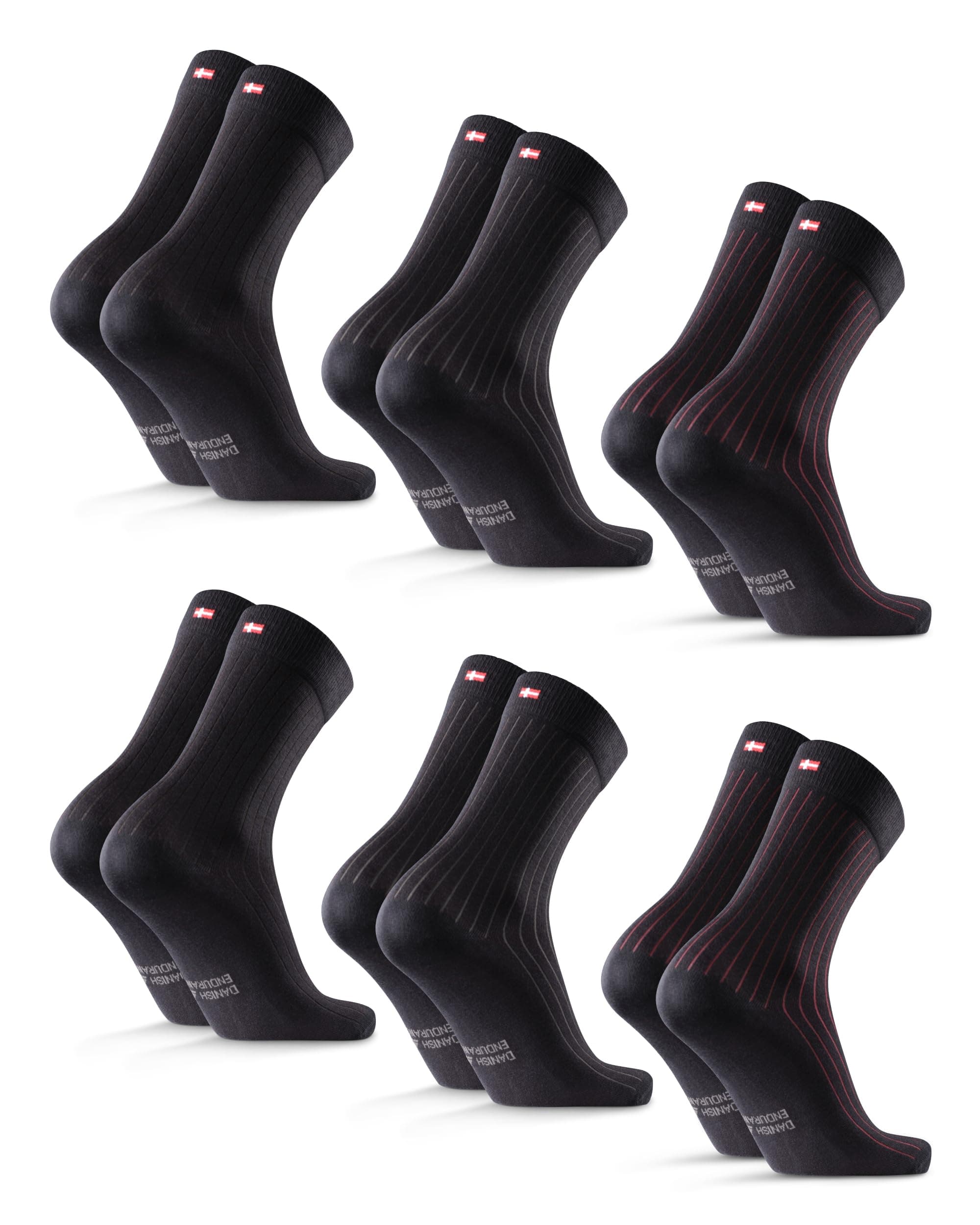 DANISH ENDURANCE Calcetines de Algodón Orgánico, Suaves, Transpirables, Hombre y Mujer, 6 Pack