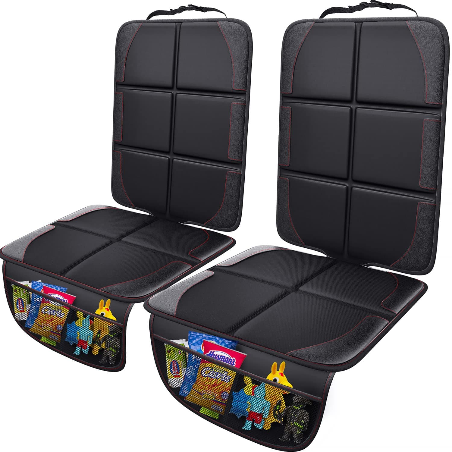 Gimars XL Protection Siege Voiture, 2 Pièces, [Compatible ISOFIX], Universelle Imperméable Tissu Oxford 600D Housse Siege Voiture Enfant, Animaux avec 2 Poches en Maille pour SUV Berline Camion, Noir