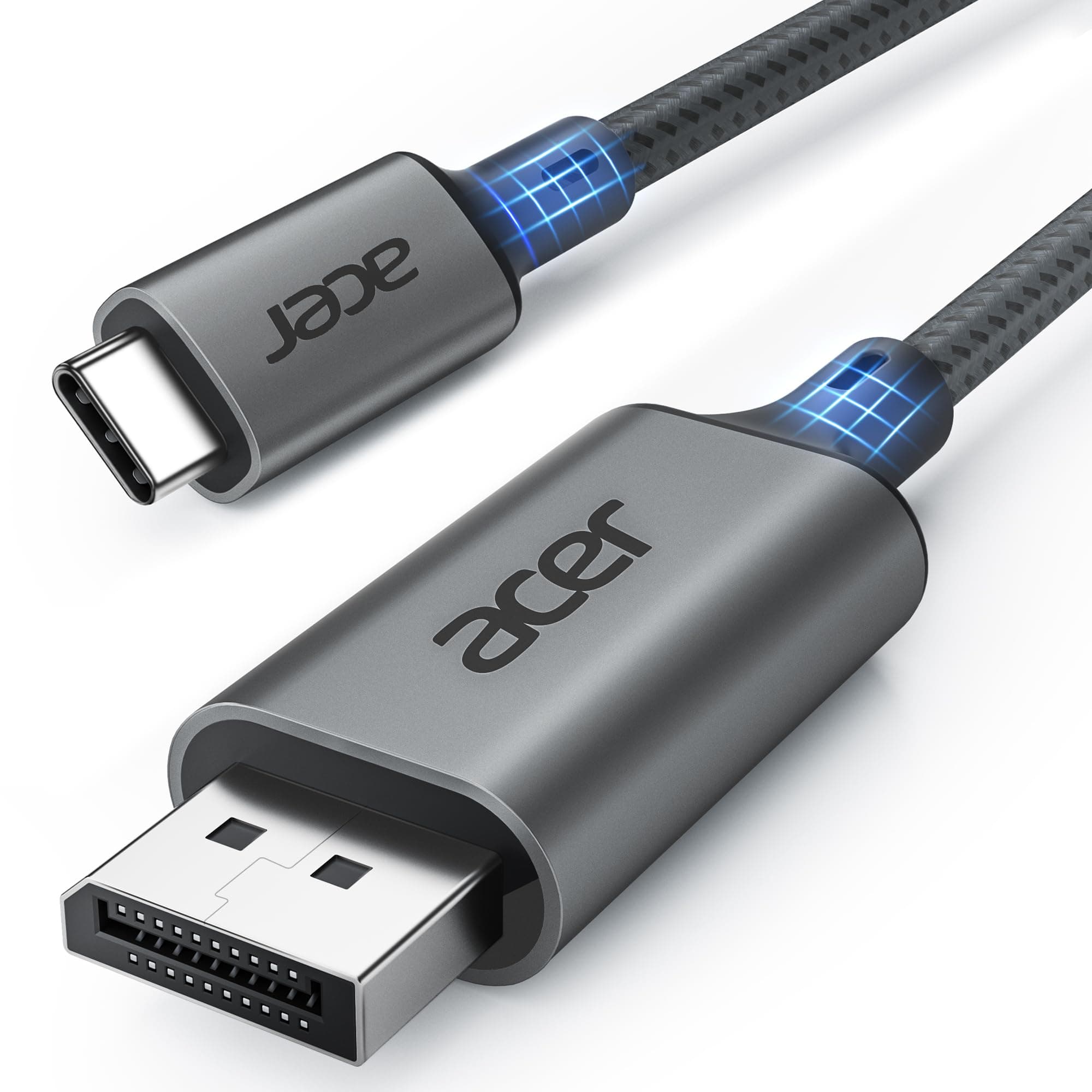 acer USB C Displayport Kabel (4K@60Hz, 2K@165Hz), Typ C Thunderbolt 3/4 auf DP Kabel mit MST, Freesync. Für iPhone 15/16 Pro Max MacBook iPad Pro Air M2 Mac mini M4 Surface Pro 8 usw. -3m