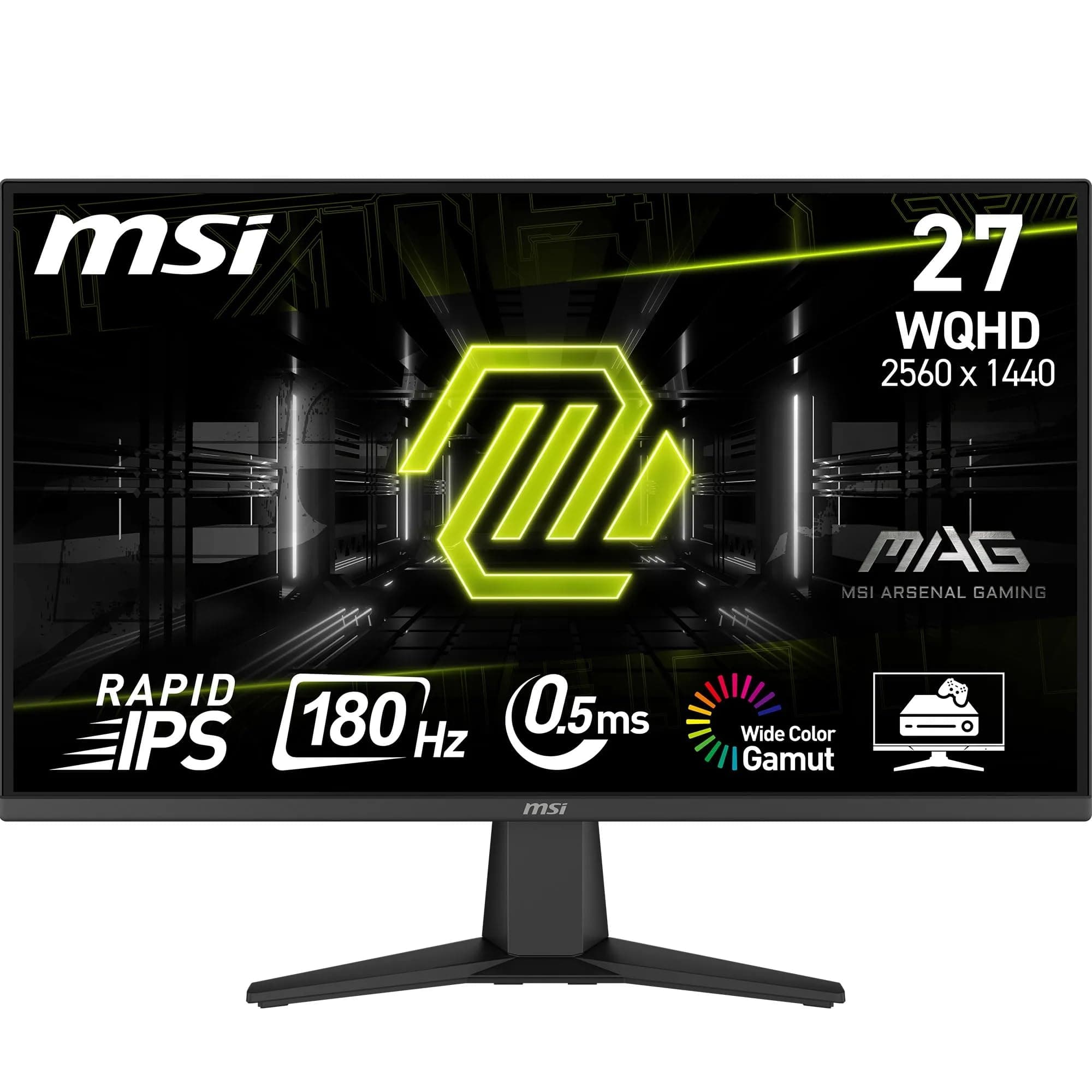 MSI MAG 275QF Écran Gaming 27" WQHD - Dalle Rapid IPS 2560 x 1440, 180 Hz / 0,5 ms (GtG, Min.), Gamme de Couleurs sRGB 101%, AMD FreeSync, HDR Ready - DisplayPort 1.4, HDMI 2.0b (WQHD 144Hz)