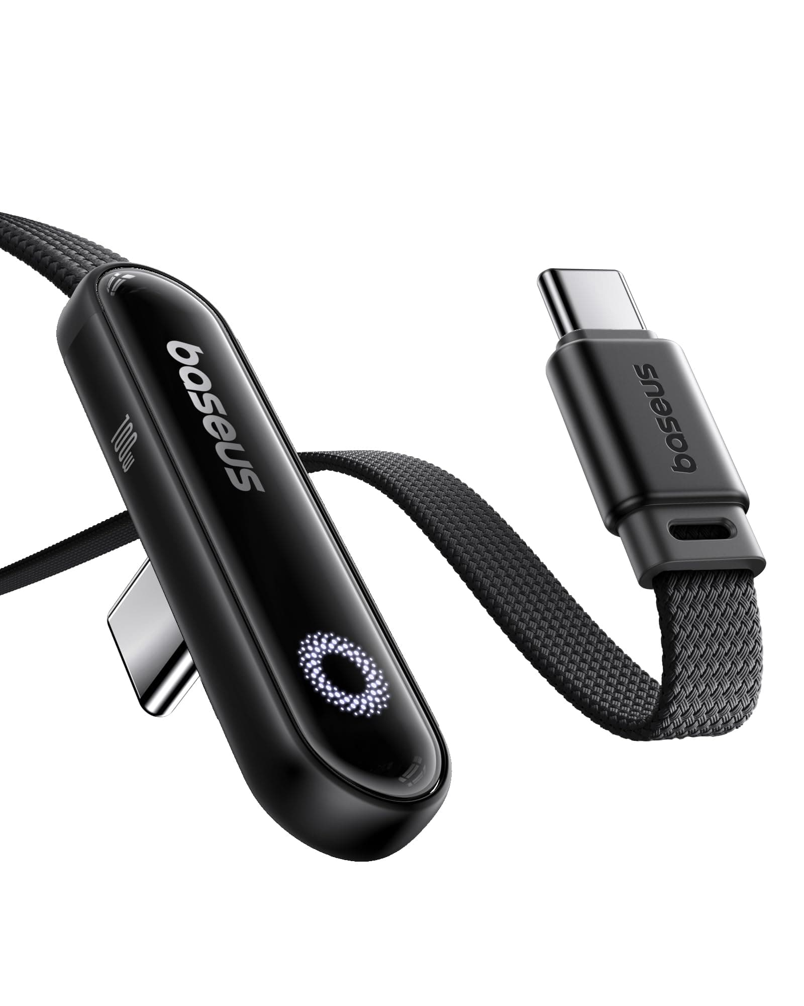 Baseus USB C auf USB C Kabel 90 Grad 2m, 100W Schnellladung USB C Ladekabel E-Sport mit Ringatmosphärenlicht für iPhone 17 16 15 Pro/Pro max, Samsung Galaxy S25 S24 S23 S22 Ultra, MacBook, iPad Pro