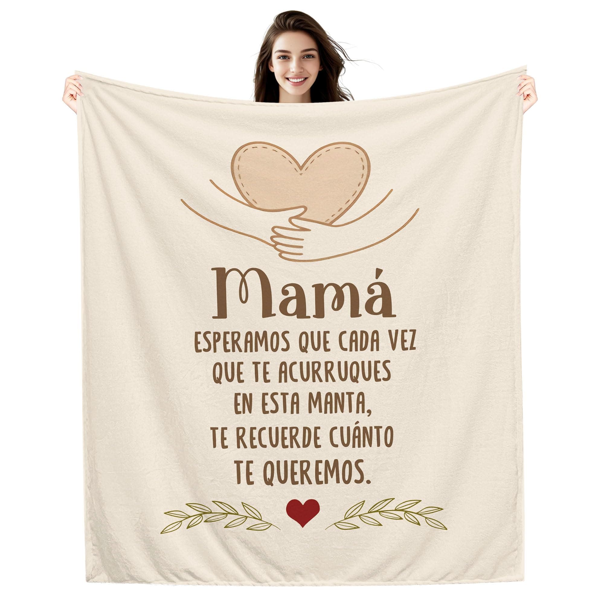 Amorea Mamá Esperamos Que Cada Vez Que te acurruques en Esta Manta te recuerde cuánto te Queremos Manta para Mamá de Parte de los Hijos Recordatorio Cumpleaños Día de la Madre (mamá-b)