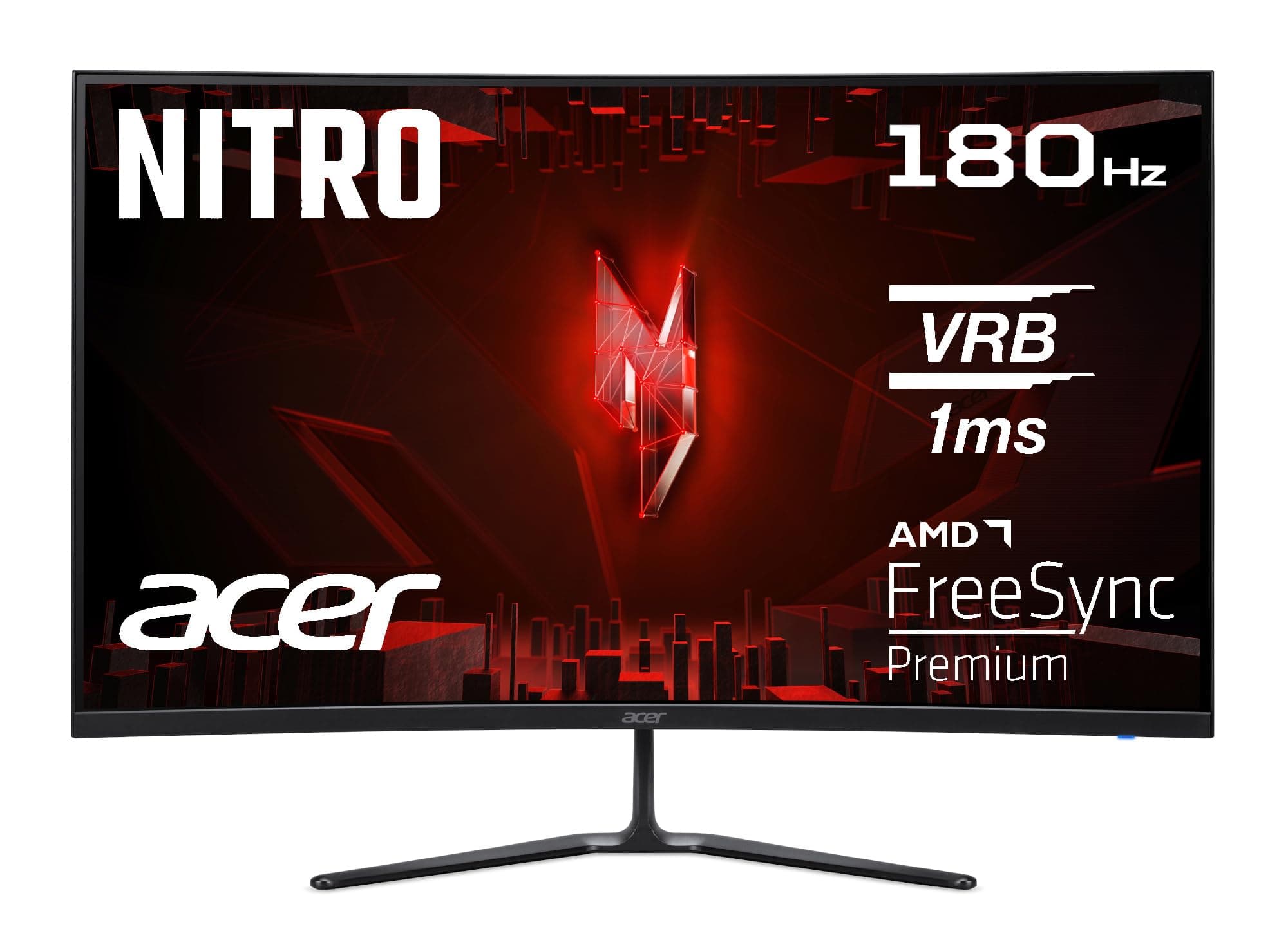 Acer Nitro ED320QRS3biipfx, Écran PC Gaming incurvé 31.5" FullHD VA, 180Hz (1920x1080, 16:9, AMD FreeSync Premium, 1ms (VRB), 250Nits, 2xHDMI 2.0/1xDP 1.4) Moniteur PC, Couleur Noir