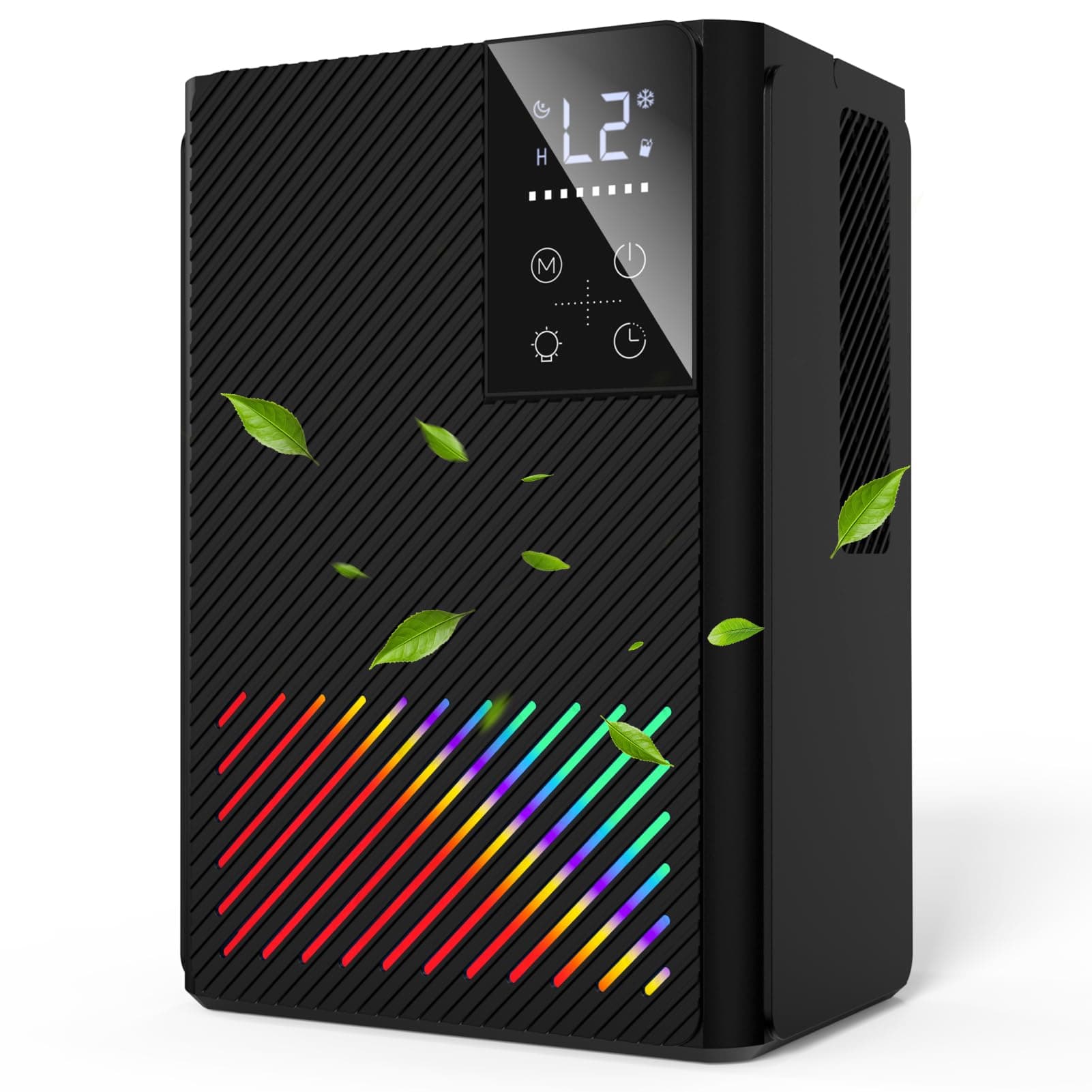 Deumidificatore 2500ML, Deumidificatore Ambiente Casa Muffa, Deumidificatore Silenzioso Deumidificatori con Comandi Touch, Luci a 7 Colori, Timer, Spegnimento Automatico, Dehumidifier per Casa Bagno