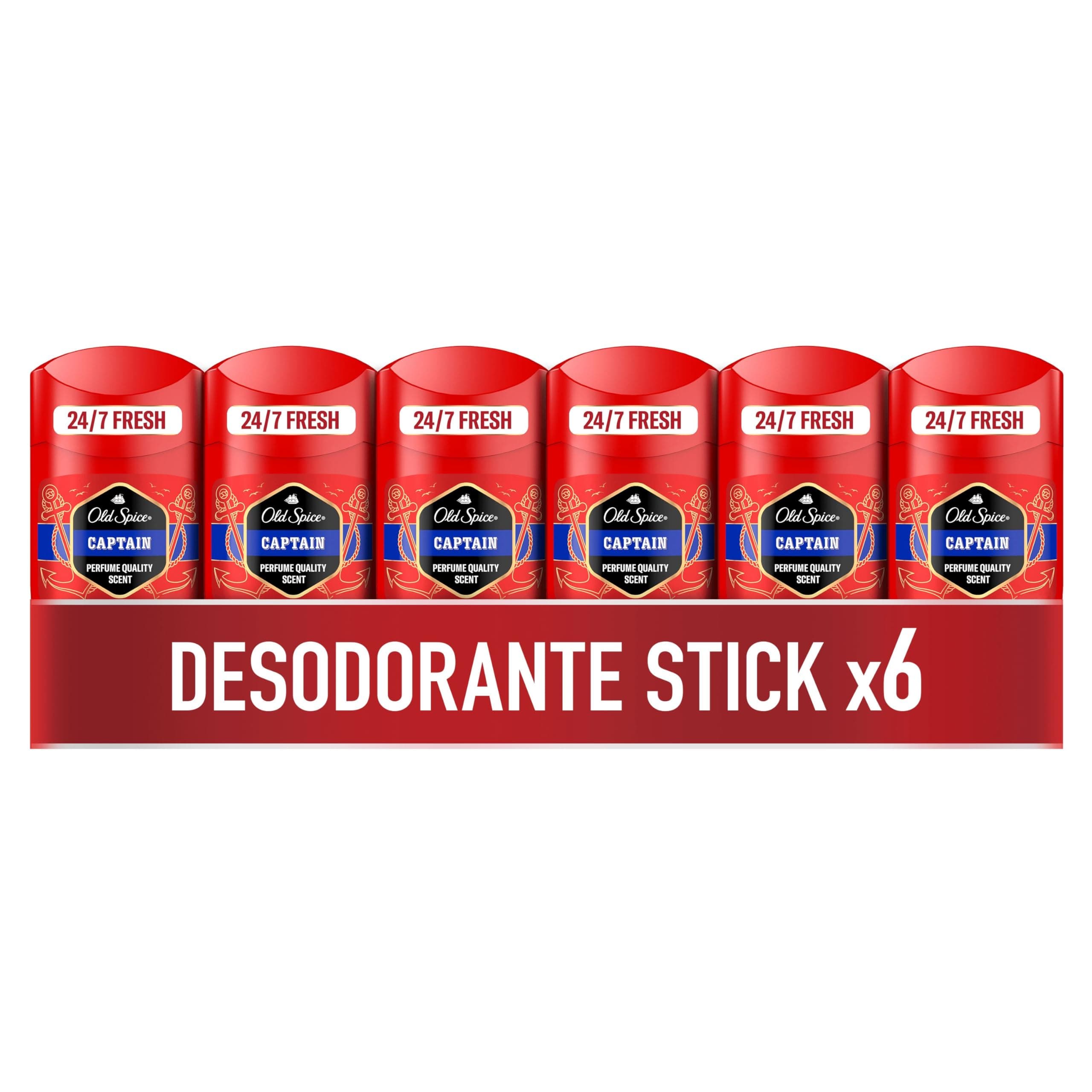 Old Spice Capitán Desodorante En Barra Para Hombres 50 ml, 6 pack
