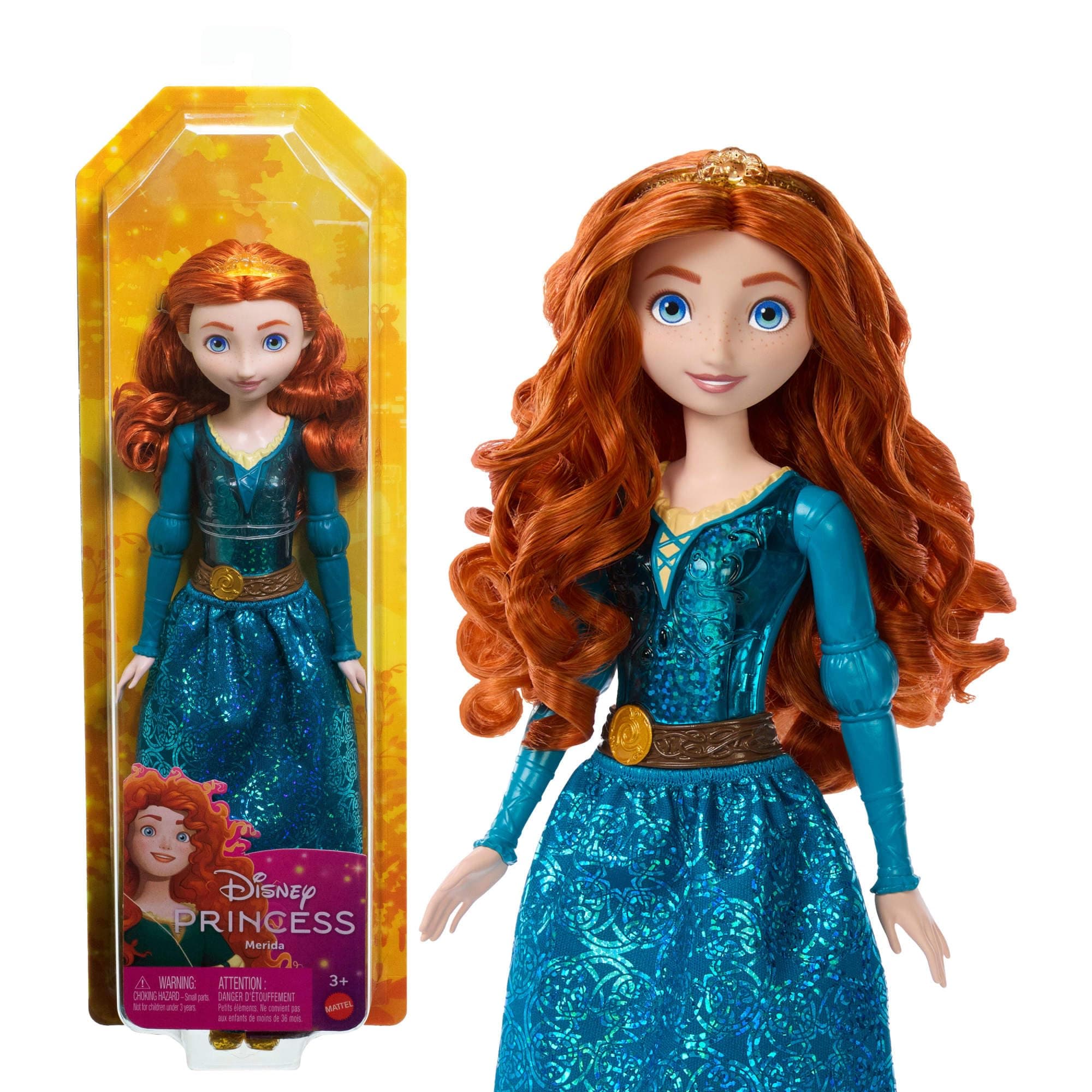 Mattel Disney Princess Merida Muñeca princesa película Brave, juguete +3 años (HLW13)