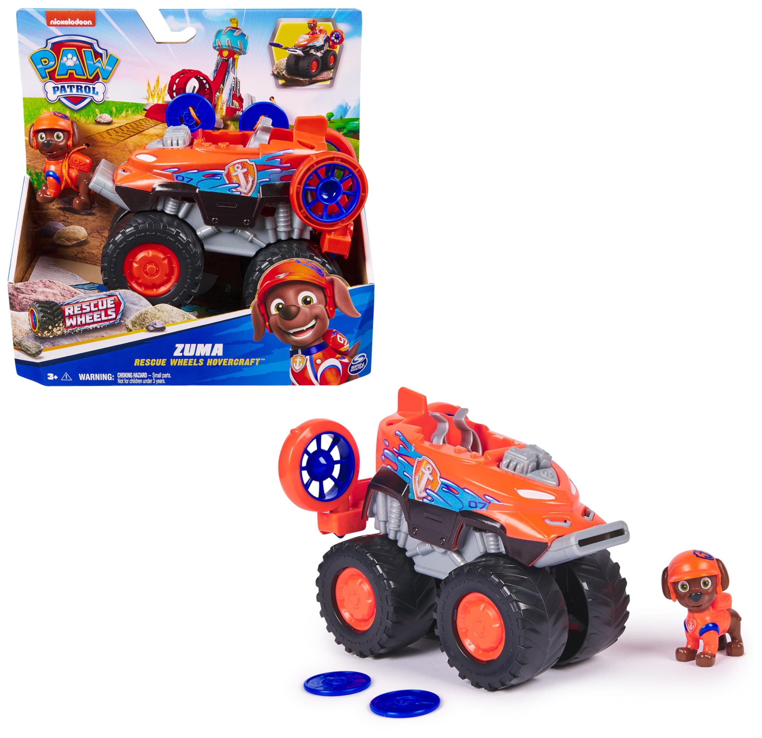 PAW PATROL Rescue Wheels - Zumas Monstertruck Fahrzeug mit Geschoss-Abwurf und Zuma Hundefigur, Spielzeug für Kinder ab 3 Jahren
