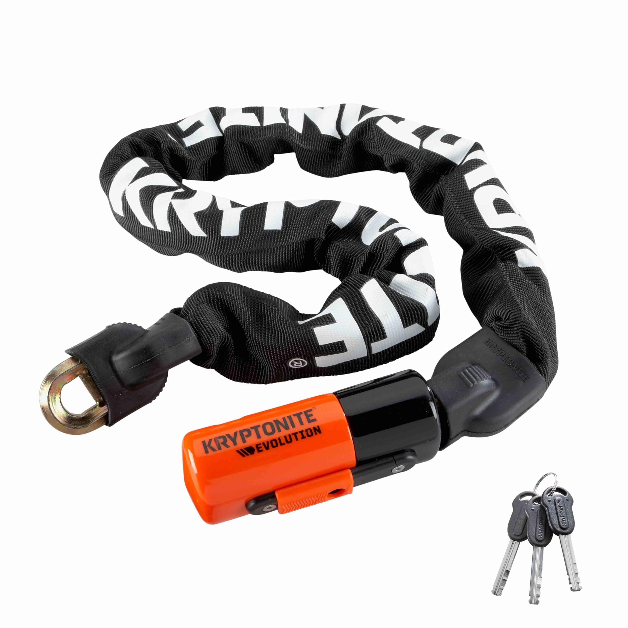 Kryptonite Evolution 1090 Kettenschloss - 90 cm, Sicherheitsgrad 8/10, Anti-Diebstahl, Fahrradschloss Hohe Sicherheit, mit 10 mm Stahlkette und 2 Schlüsseln