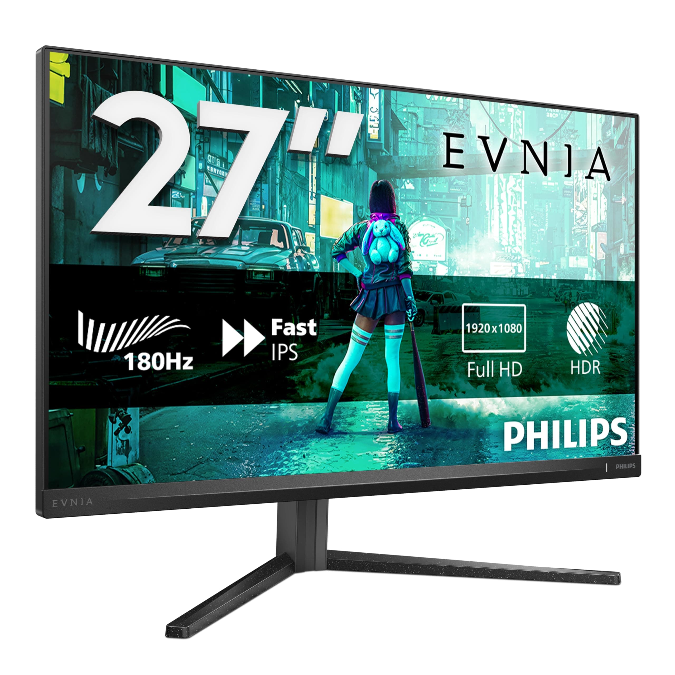 Philips 27M2N3200AM - Monitor da gioco Full HD da 27 pollici, 180 Hz, 1ms GtG, FreeSync Prem., G-Sync comp. (1920x1080, 2x HDMI, DisplayPort) nero/grigio