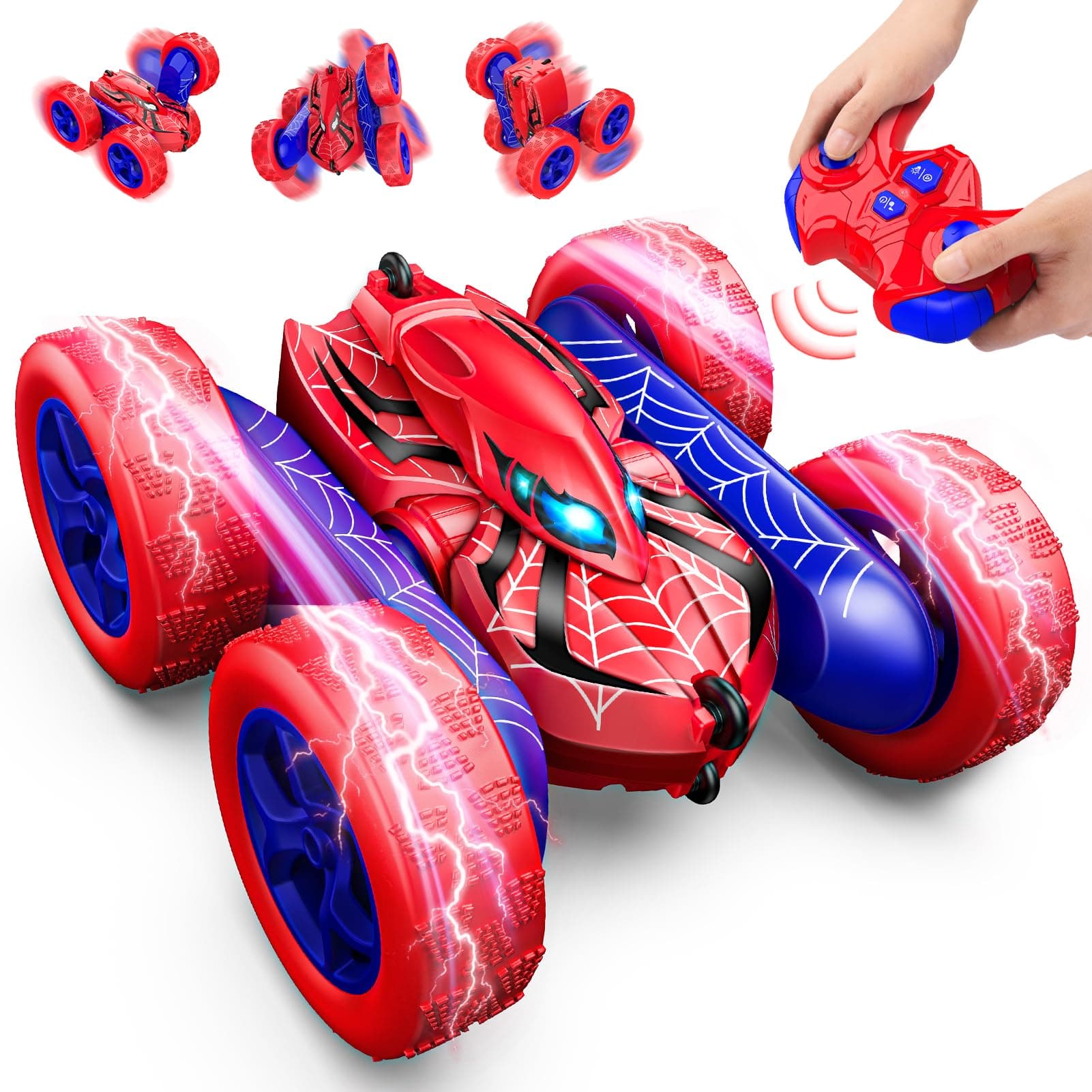 Dreamlandia Macchina Telecomandata per Bambini con Luce, 2,4GHz, Rotazione a 360°, Monster Truck 4X4 Giochi Esterno, Regalo per Ragazzi 3-12 Anni, Auto Radiocomandata Giocattoli per Natale Compleanno