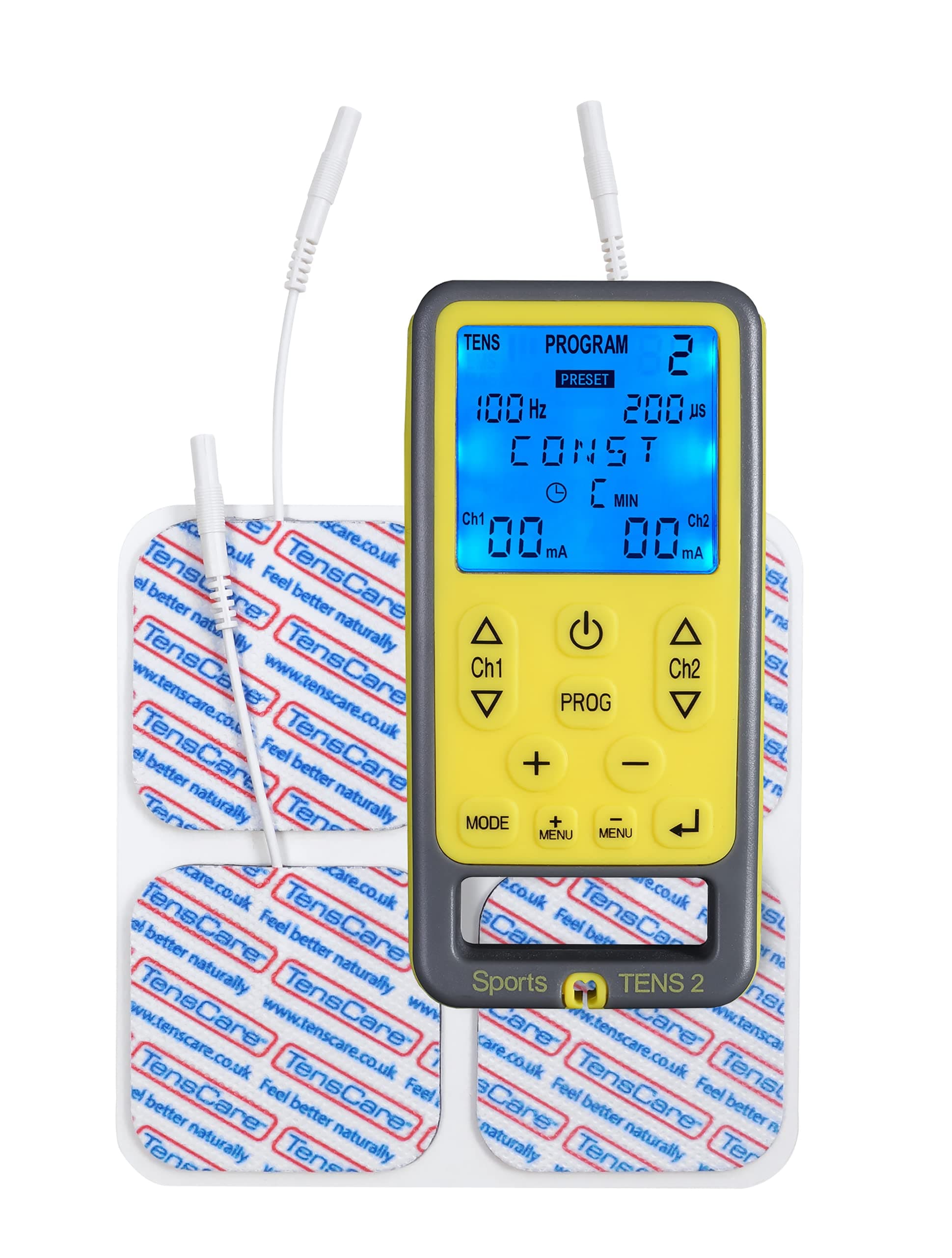 TensCare Sports TENS - Electroestimulador muscular. Programas predeterminados TENS, EMS y para masaje y programas manuales. Alivio del dolor, tonificación y relajación musculares.