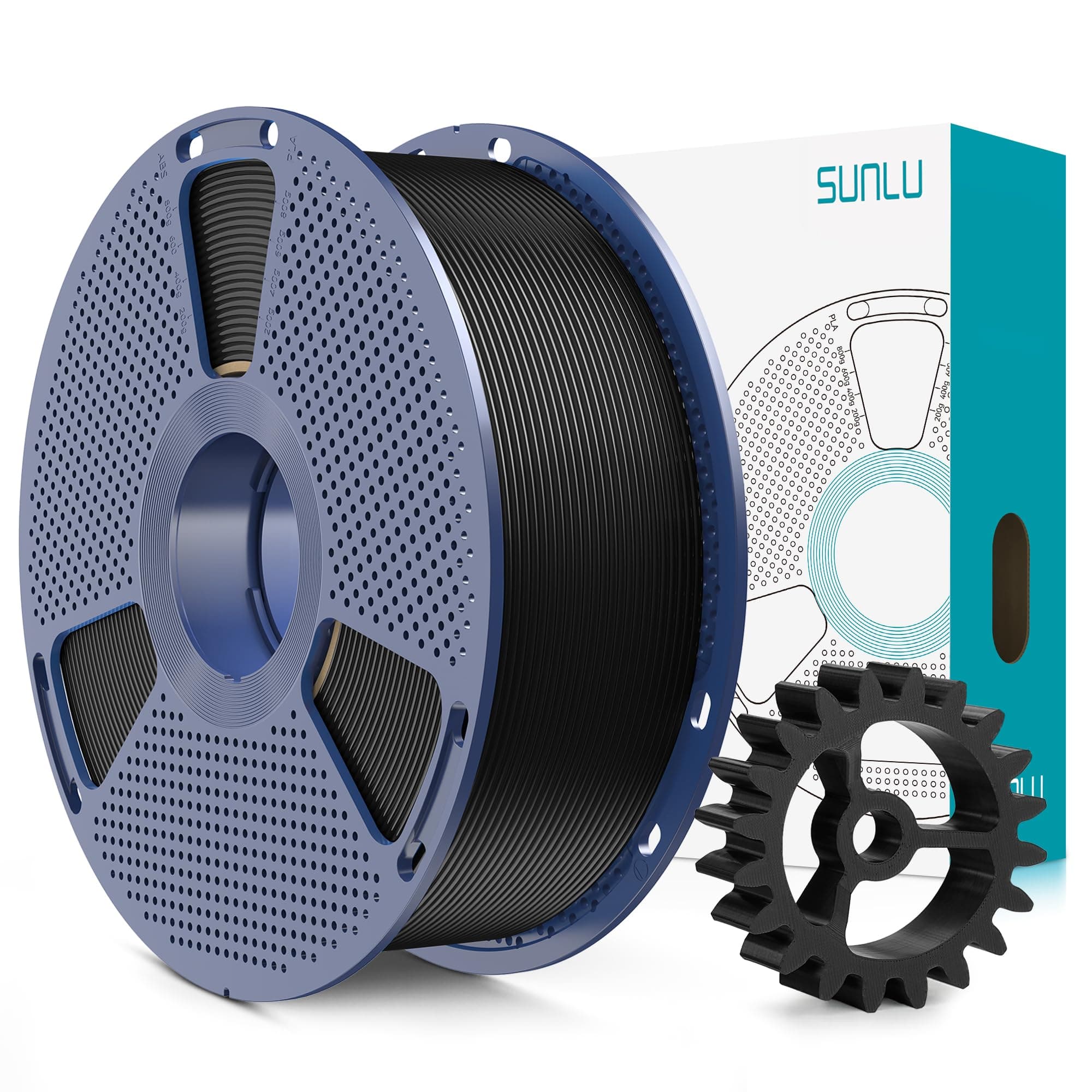 SUNLU PLA+2.0 Filament 1.75mm, Upgrade PLA Plus 3D Drucker Filament, Stärker und robuster, High Speed PLA+ Filament, Maßgenauigkeit +/-0,02mm, 1KG 3D Druck PLA+ Filament, Schwarz