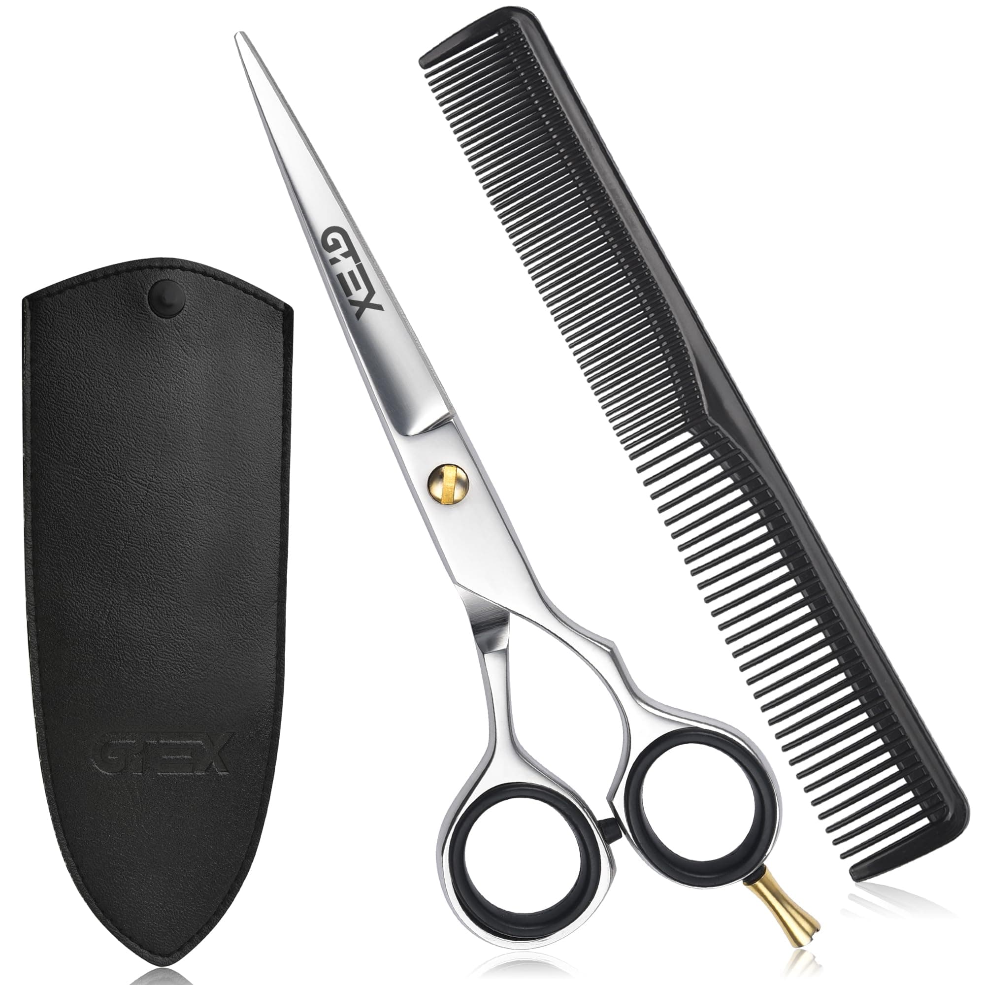 Ciseaux Coiffure Professionnels Par GTEX - 6,5 Pouces Ciseaux de Coiffure en Acier Inoxydable à Haute Teneur en Carbone - Ciseaux Cheveux Kit Coiffure Hommes et Femmes - Ciseau Coiffeur Hair Scissors