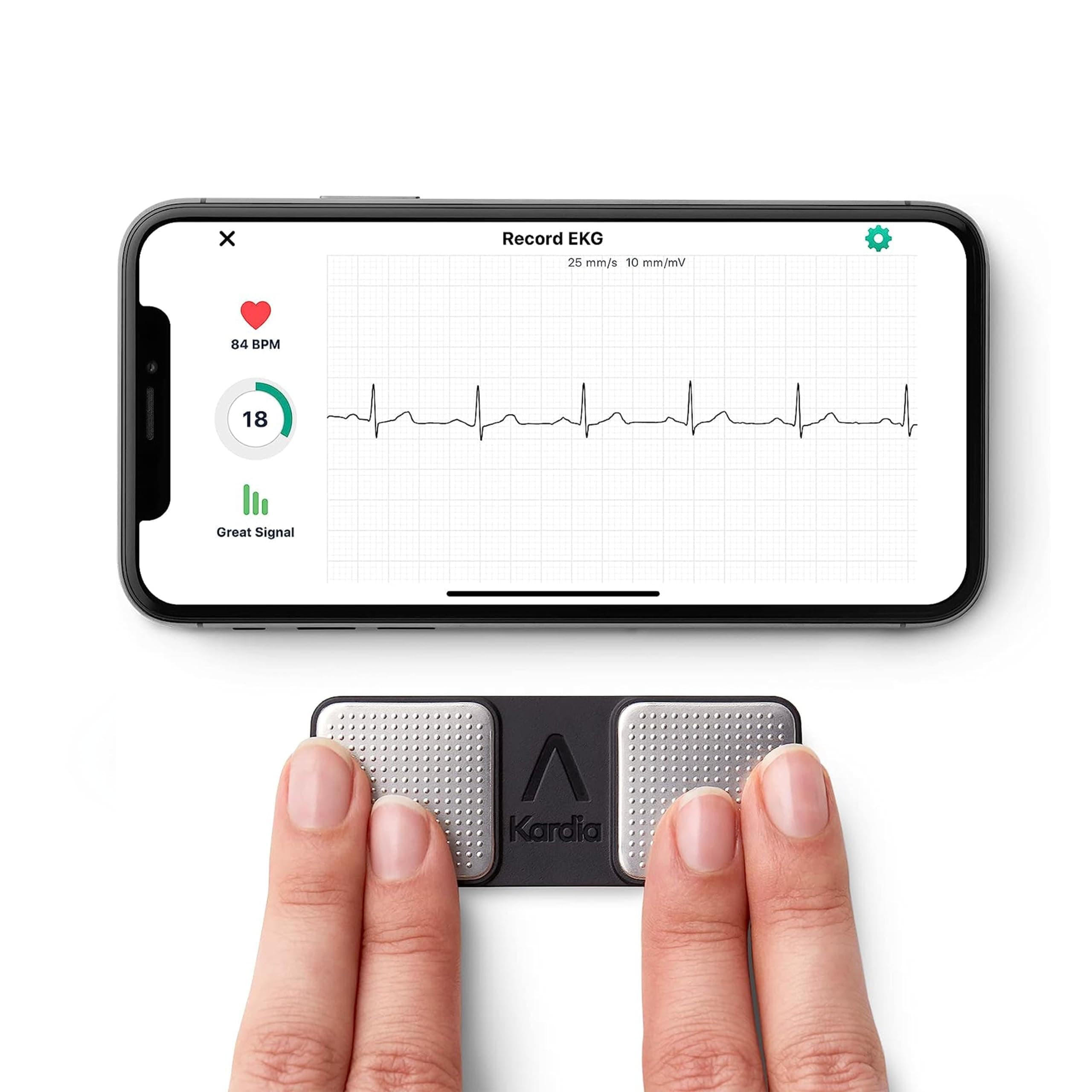 AliveCor KardiaMobile ECG portatile | Approvato dalla FDA | ECG Wireless per Smartphone | Individua Fibrillazione Atriale, Bradicardia e Tachicardia | Distribuito da OMRON
