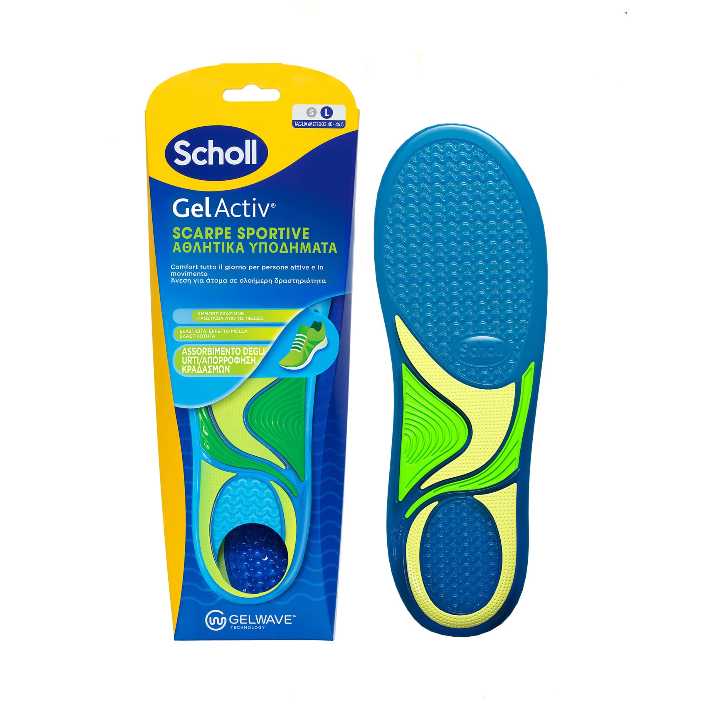 Dr. Scholl's Solette Scarpe GelActiv con Tecnologia GelWave Ammortizzante, Comfort e Sostegno per Scarpe Sportive, Ritagliabili, Taglia 40-46.5