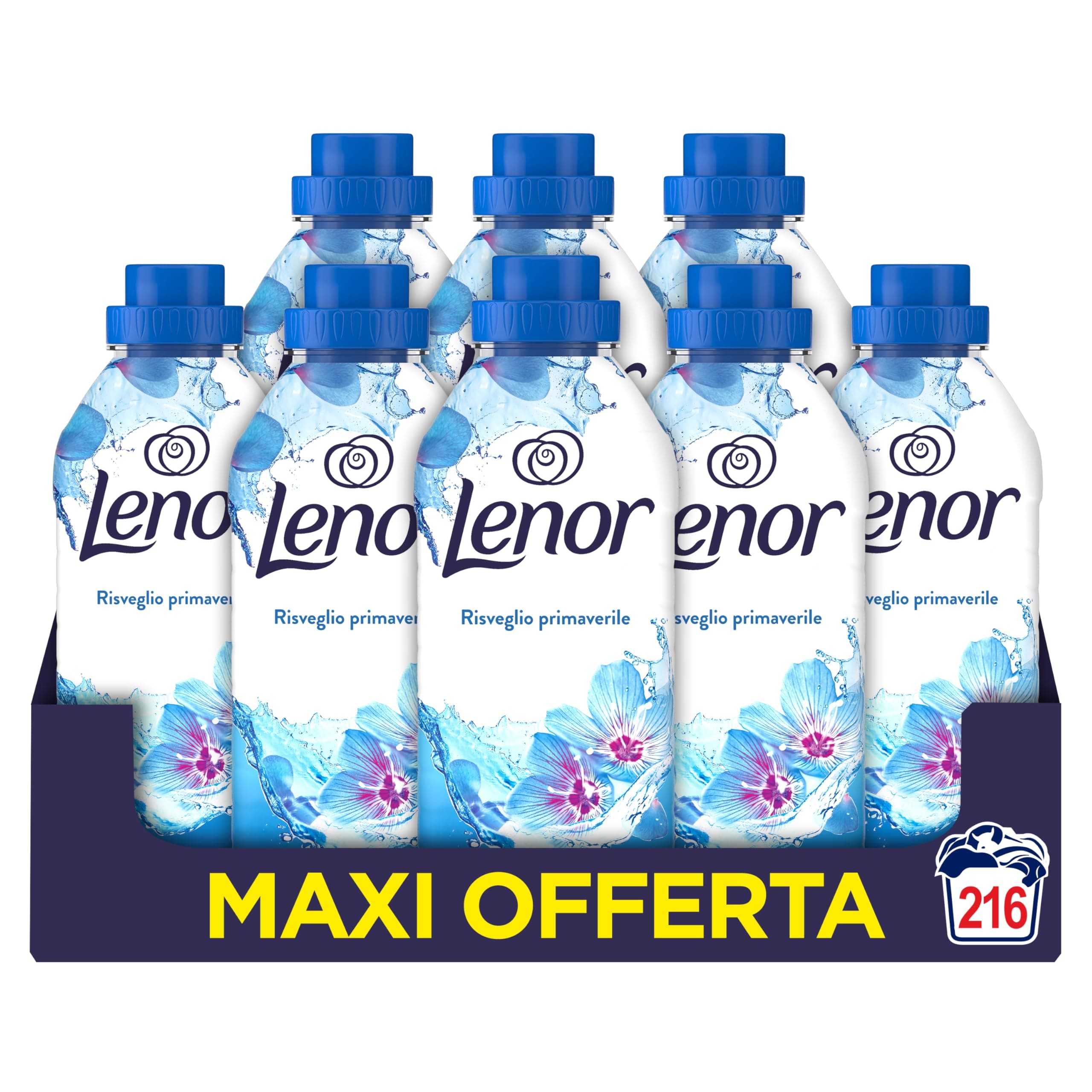 Lenor Ammorbidente Lavatrice Concentrato 216Lavaggi (8X27), Risveglio Primaverile, Lenzuola Che Profumano Di Pulito Fino A 1 Settimana