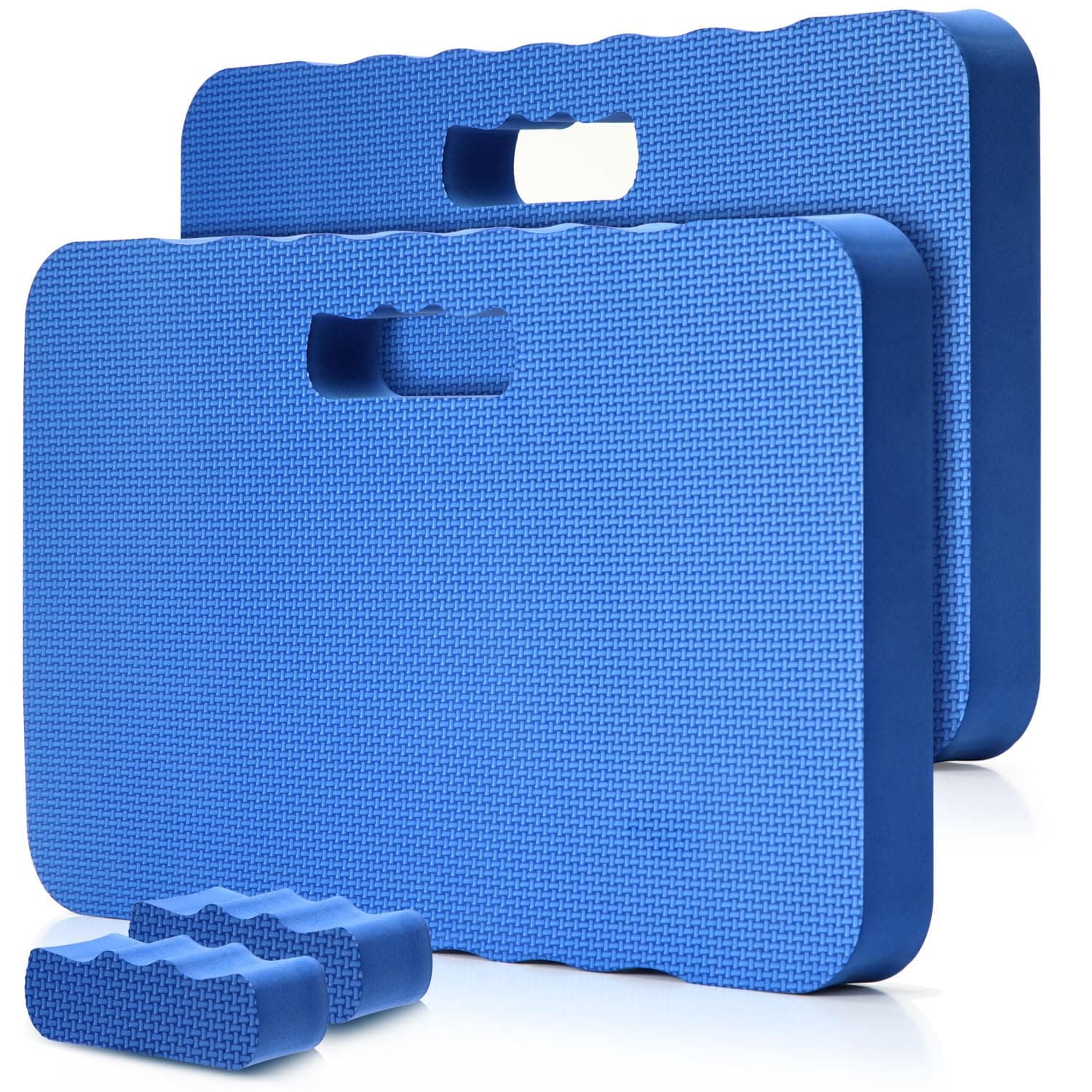 Ohuhu Kniekissen Sitzkissen Mehrzweckkissen 2 Stück Ideal für Arbeiten in Gärten, Häusern und Werkstätten, 4cm Dicker Premium Knieschoner, Knie-Matte, Sitz Unterlage, 43 x 28 x 4 cm Blau