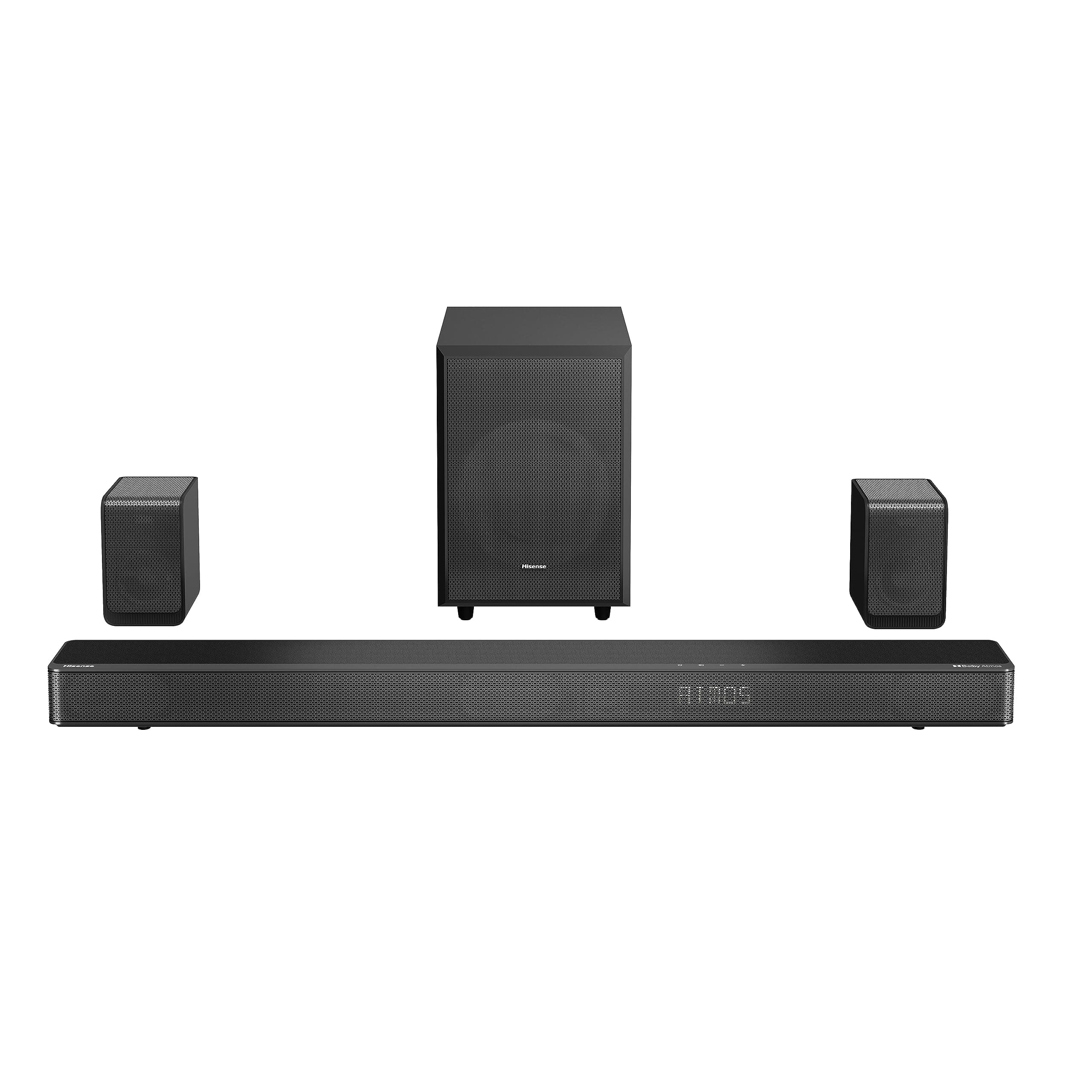 Hisense AX5120G – Barre de Son 5.1.2 Dolby Atmos, 420W, avec Caisson de Basses sans Fil et 2 Enceintes Arrière sans Fil, Son Surround 3D, HDMI eARC, Bluetooth, Modes Audio (Jeu, Film...)