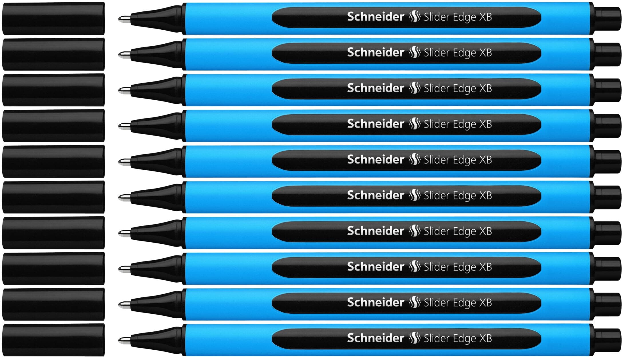 Schneider 152201 Slider Edge XB Kugelschreiber (Strichstärke: XB, dokumentenecht, Dreikant-Stift) 10er Packung schwarz