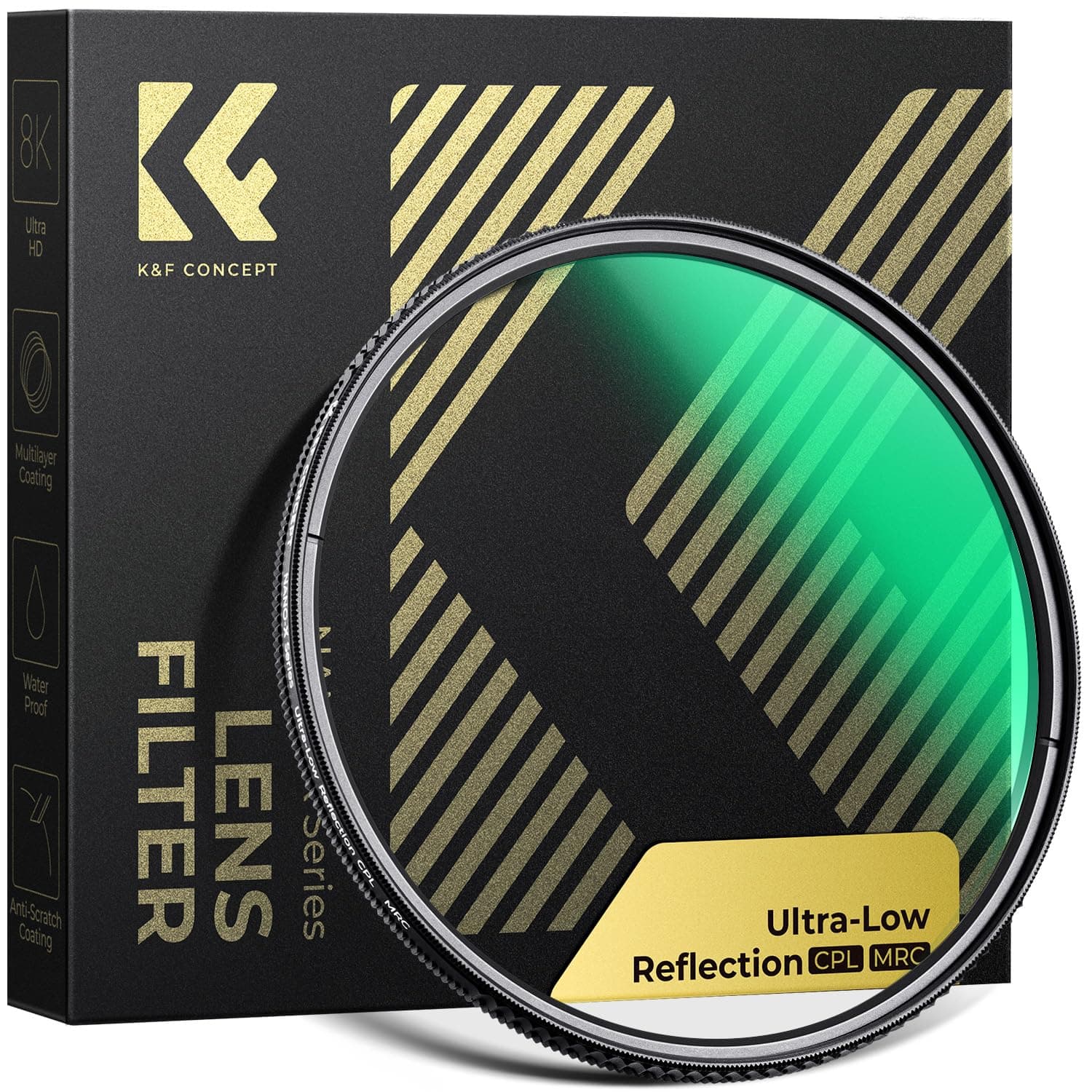 K&F CONCEPT Filter 58mm Ultra-niedrige Reflexion Polfilter CPL Polarisationsfilter Optisches Glas mit Multi-Nano-Beschichtung (Nano-Xcel)
