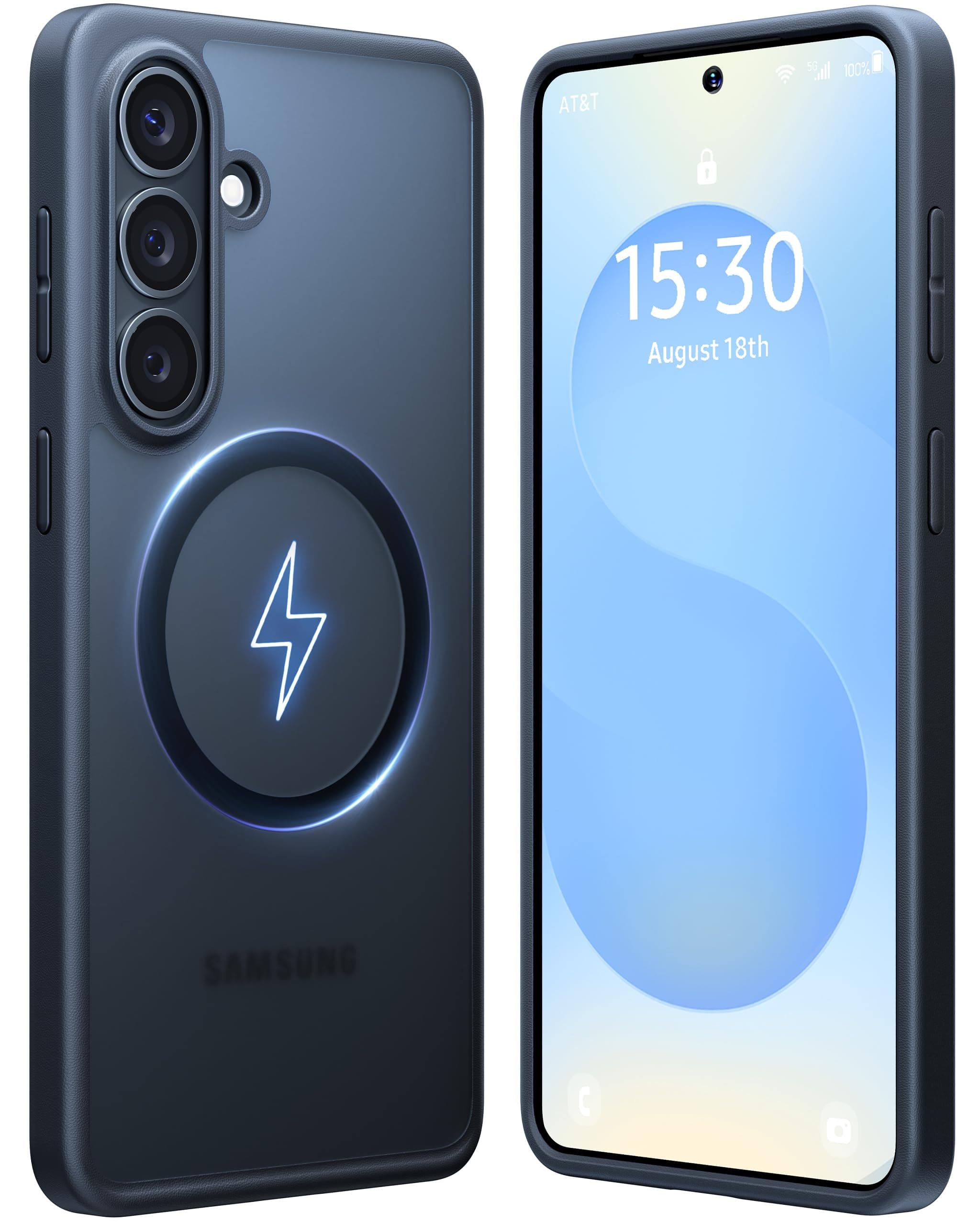 TORRAS für Samsung Galaxy S26 Hülle für MagSafe [TOP Militärschutz & Magnetkraft] Stoßfest Kratzfest (Nr.1 Haltbarkeit) Samtige Touch Handyhülle Samsung S26 Case Mit DIY Knöpfe Guardian-Mag Schwarz