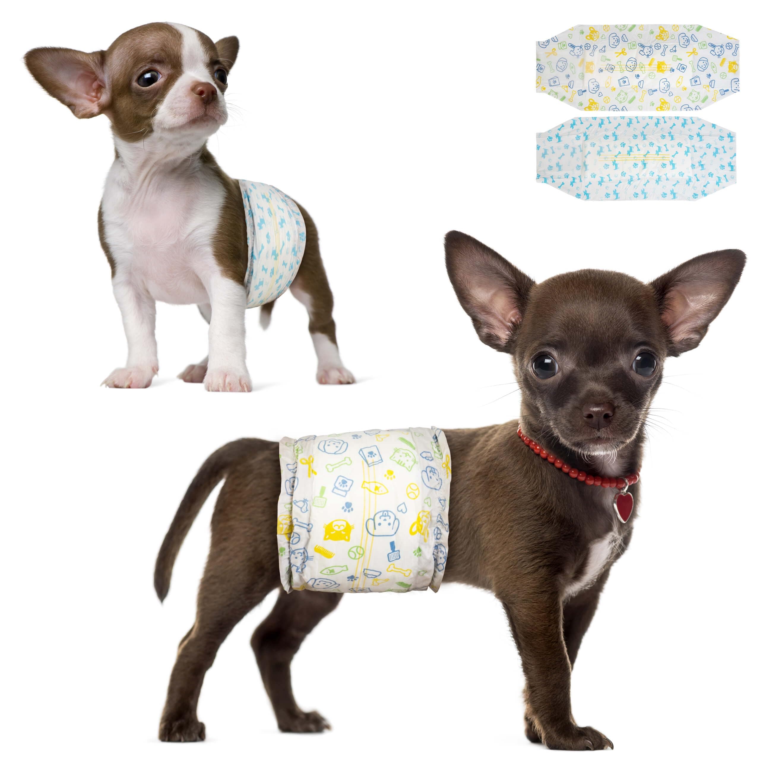 Dono Pannolini per Cani Maschi,48 pz.,Fascia per Cani Maschi,Pannolino Cane Maschio,Indicatore di bagnatura,super assorbente, incontinenza, eccitazione urinaria,i cani in calore, XS,S,M,L