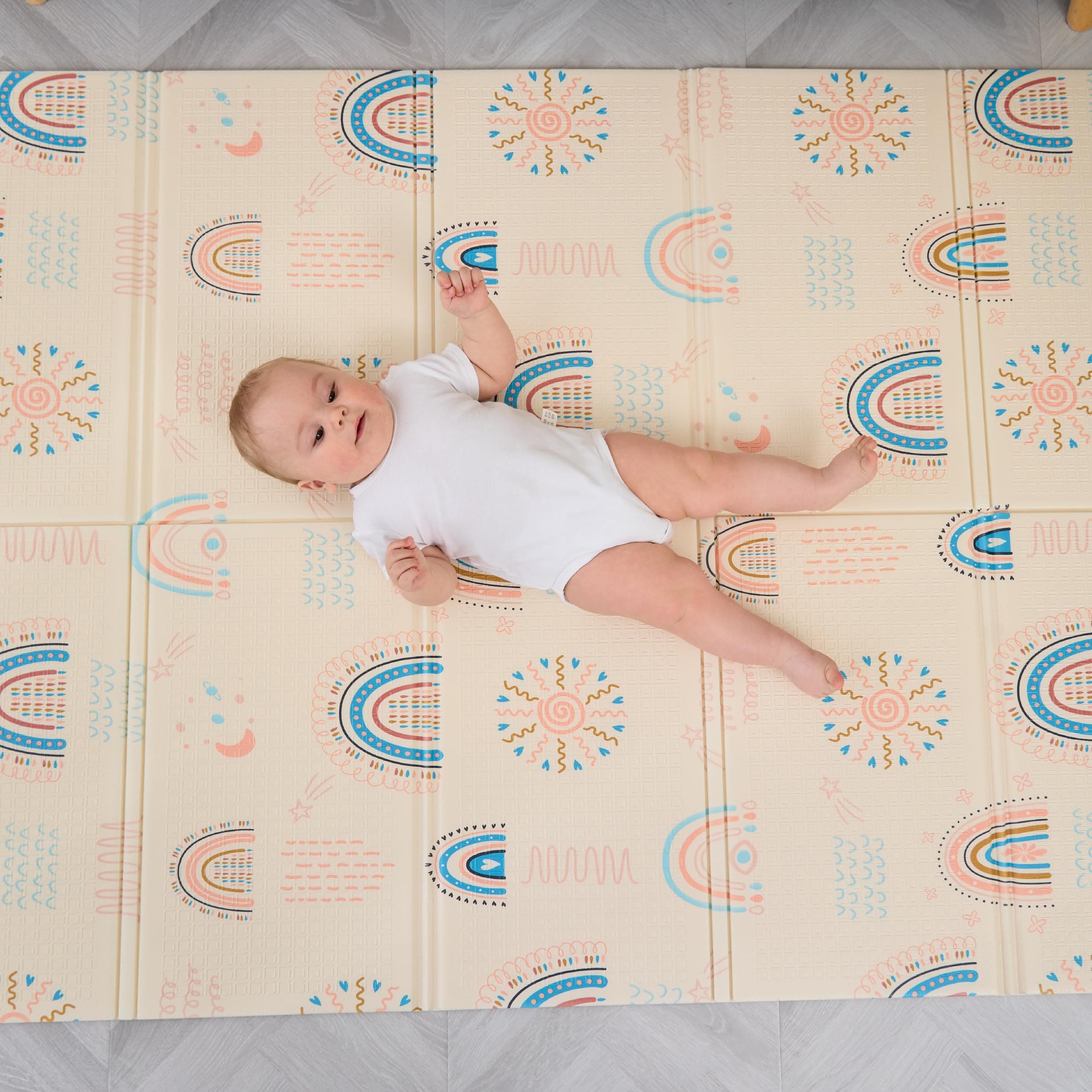Tapis D'éveil Bébé Pliable Epais Réversible 120x180x1cm - Tapis De Jeu Pour Enfant Bebe - Tapis De Sol XXL En Mousse - Tapis De Motricité Favorisant Le Développement Sensoriel - Cadeau Naissance Bébé