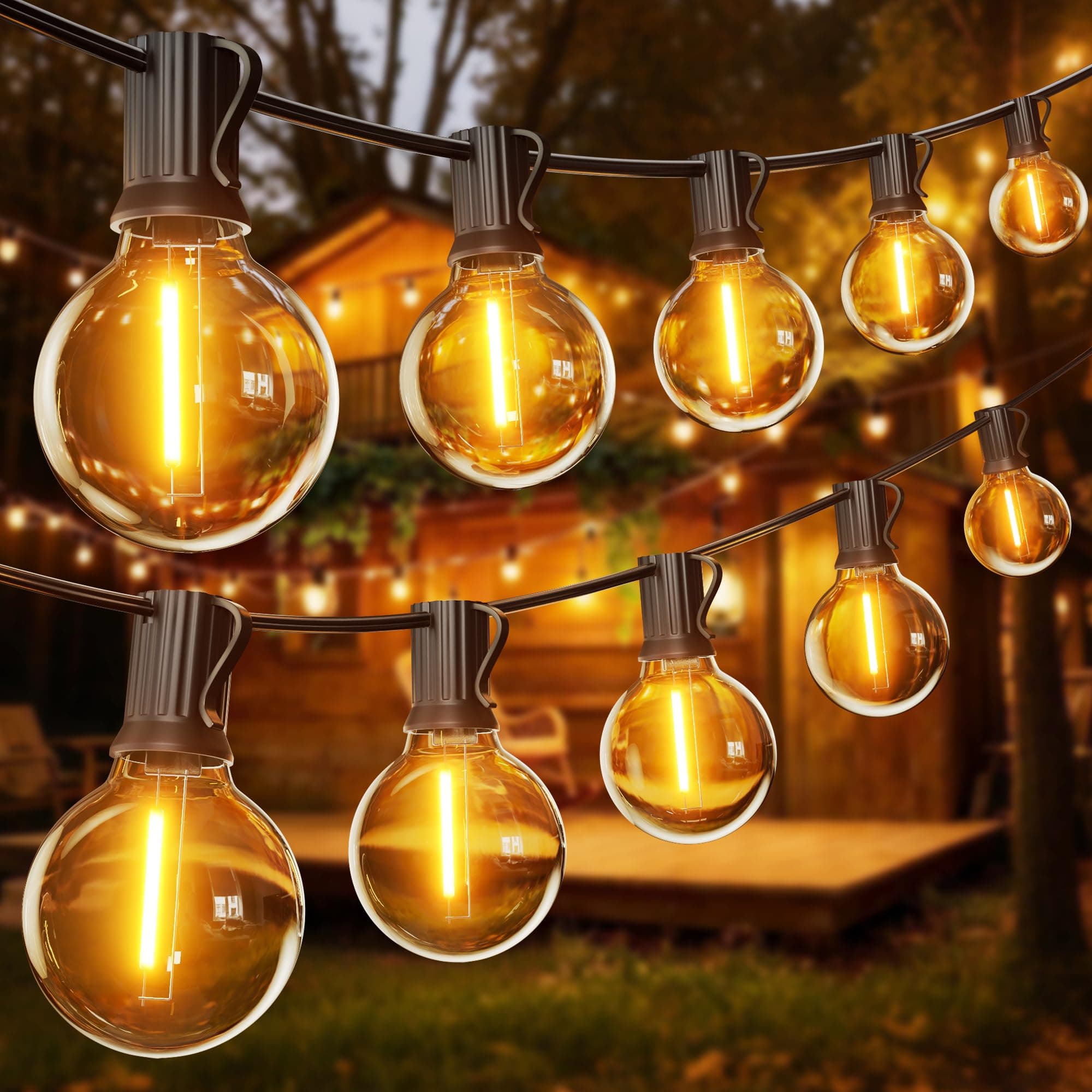 Guirlande Lumineuse Guinguette Exterieur 33.5M - G40 110FT 50+2 LED Ampoules de Guirlandes Jardin Lumiere Exterieure Connectable IP54 Imperméable Guirlande Lumières Extérieur Terrasse Pergola Balcon