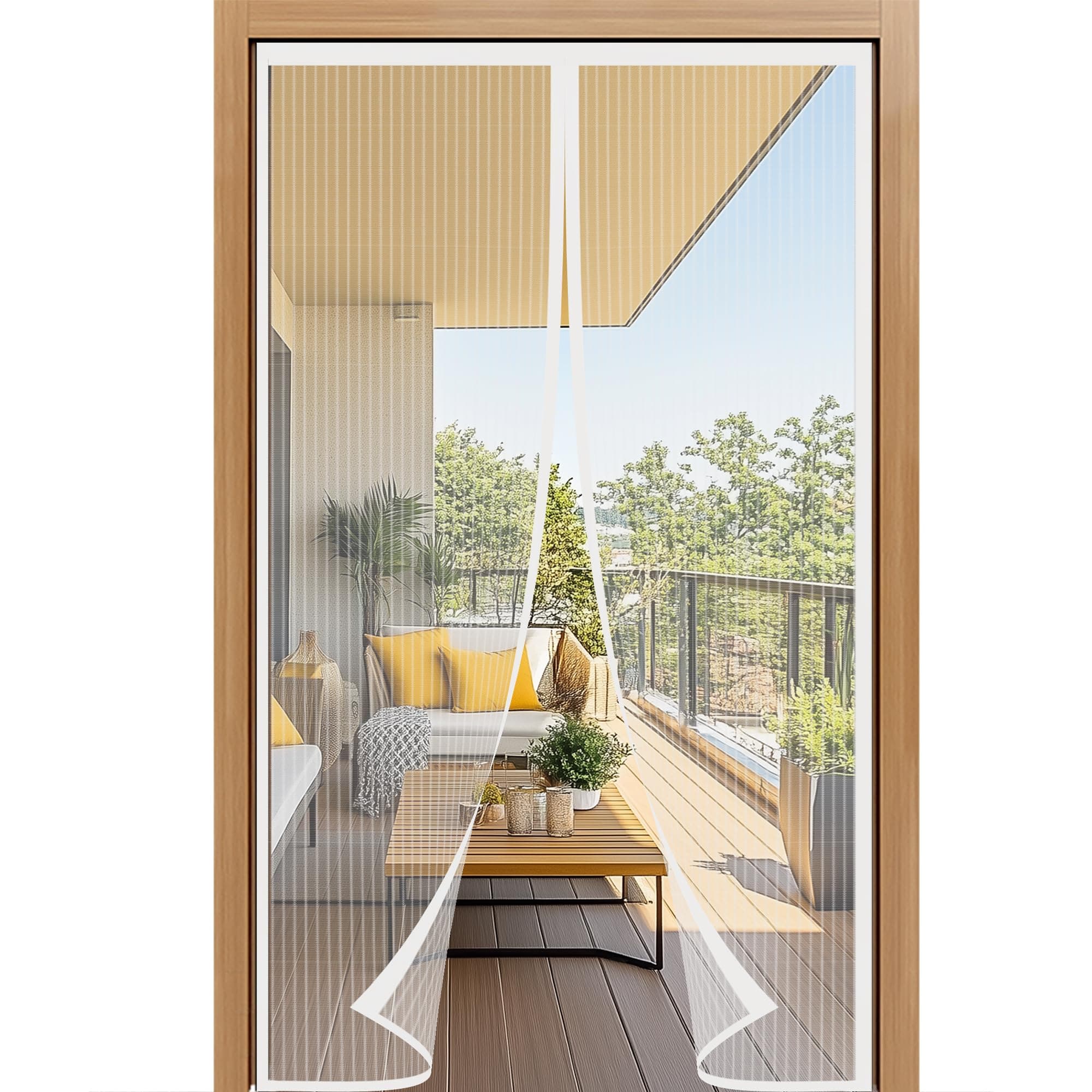 LUYANXY Zanzariera Magnetica 145x230cm, Zanzariera Porta Finestra Tenda Bianco, Zanzariere Magnetiche Balcone, Anti Insetti Traspirante Chiusura Automatica, Non ho più fastidiosi insetti in casa