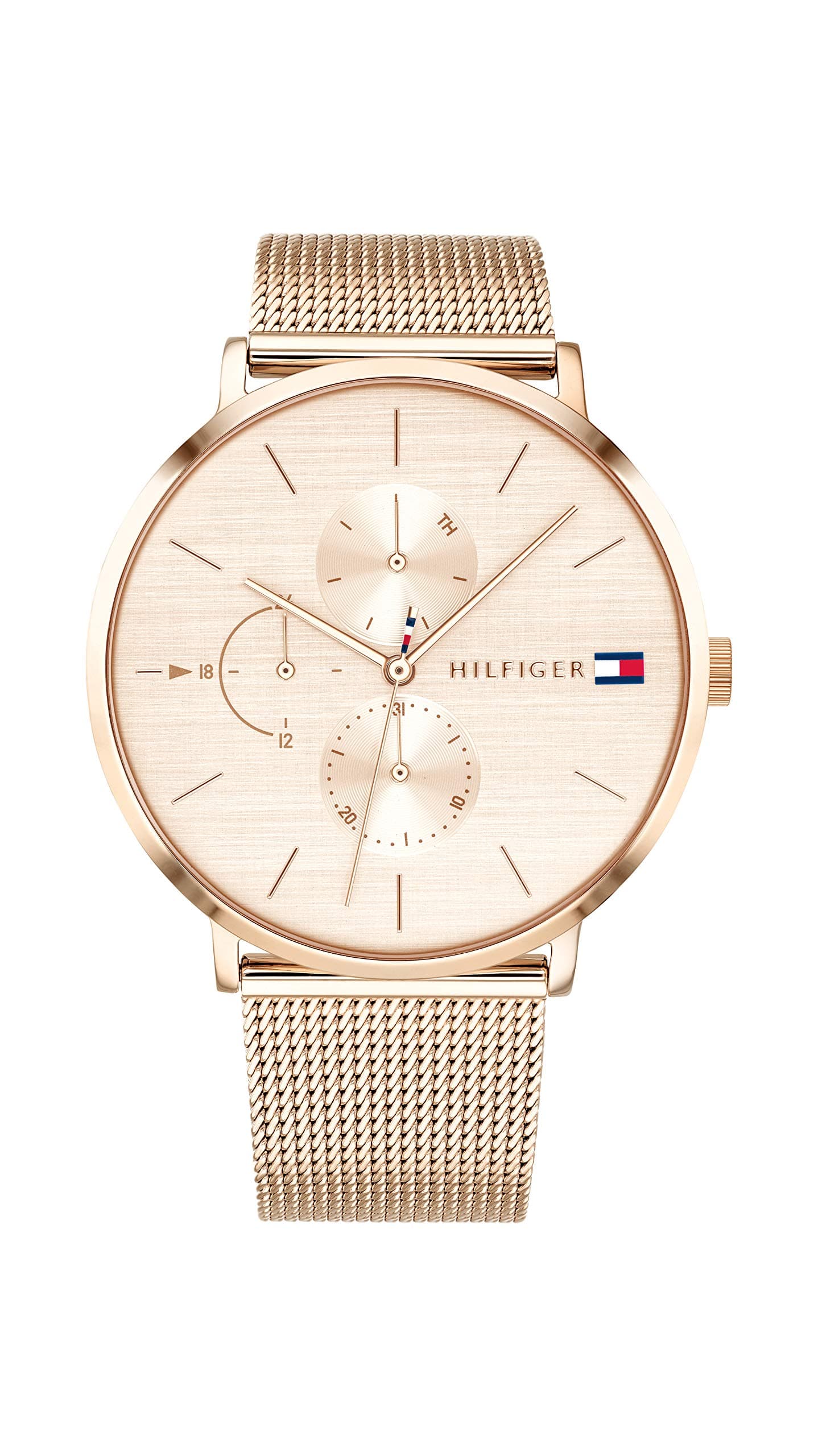 Tommy Hilfiger Women's Multifunction Quartz Watch - 3 Sub-Dials, 3ATM Water Resistant with Leather or Stainless Steel Bracelet in Link or Mesh